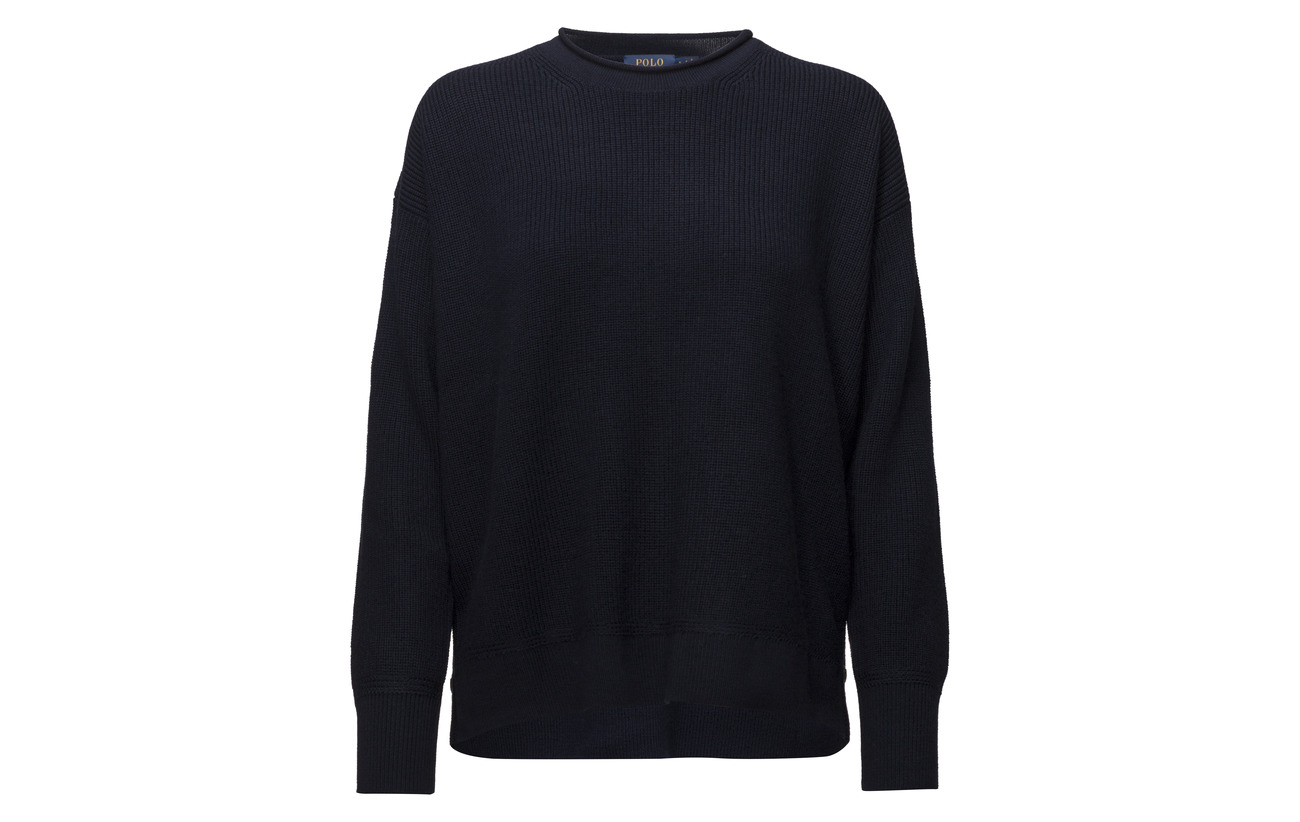 Navy 100 Merinowool Merino lsl Polo swt Lauren Ralph q0YZSTwX