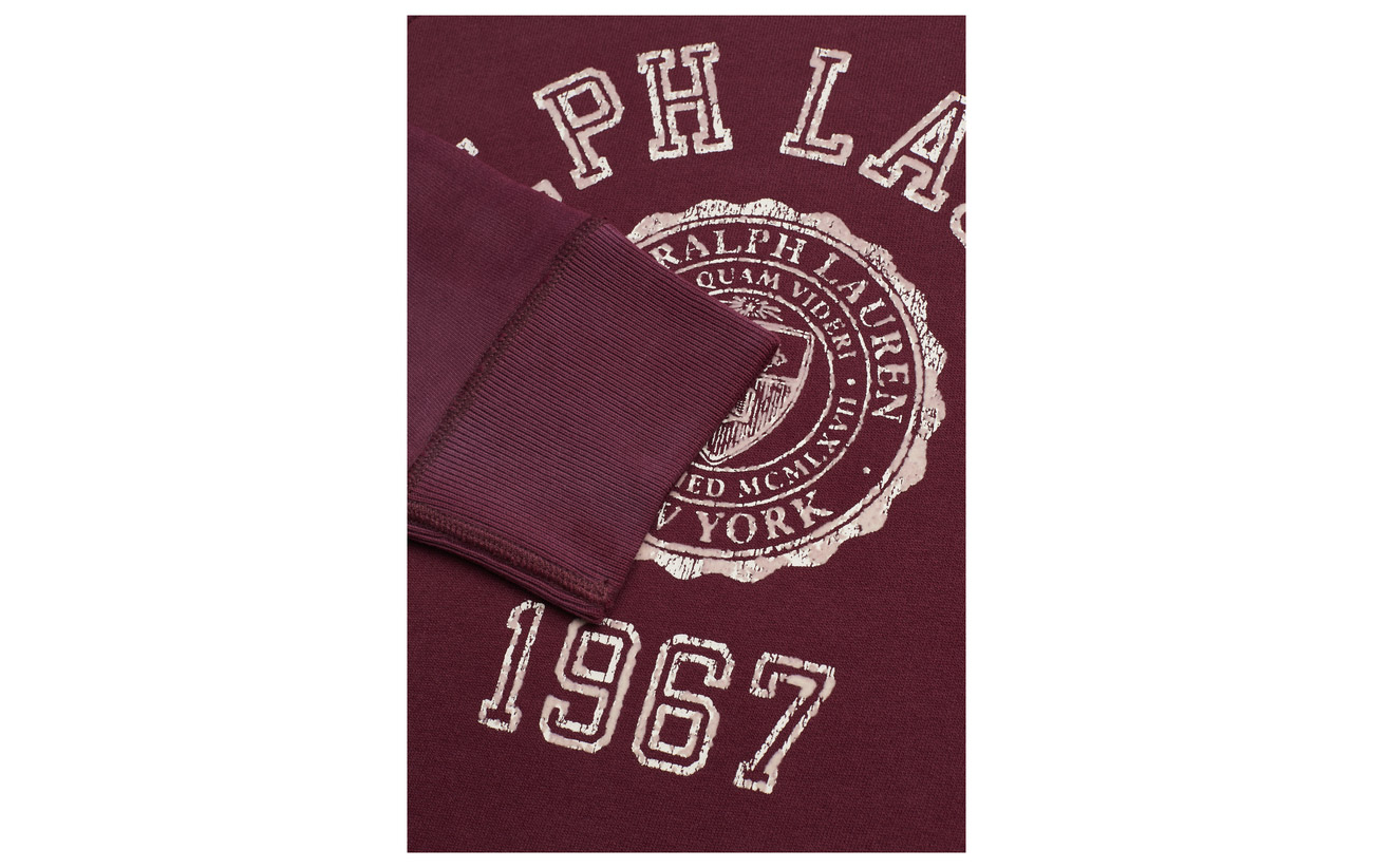 Coton Pullover Polyester Polo 16 Fleece Ralph Lauren Collegiate Aubergine 84 UWvCq0w
