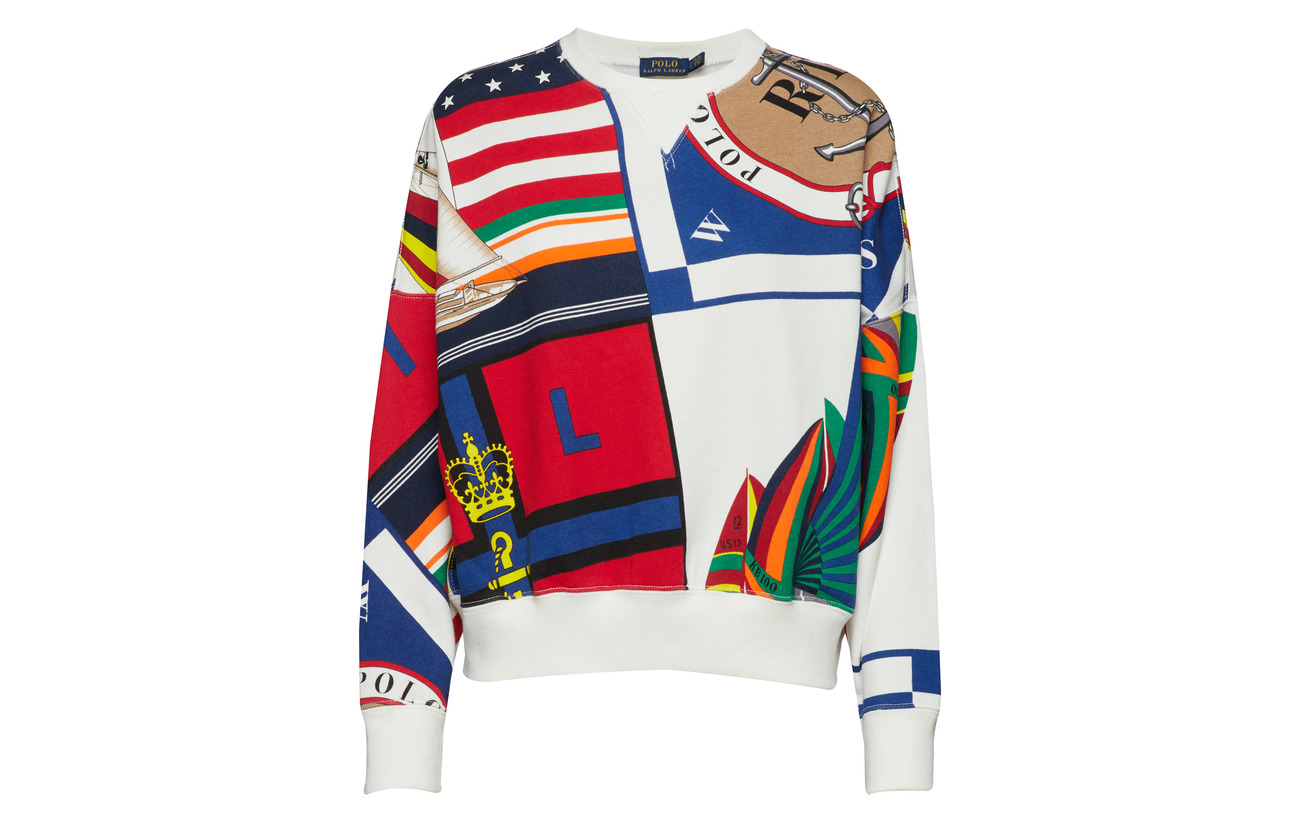 Pullover Mu Fleece 84 Ralph White 16 Lauren Deckwash Polo Sailboat Polyester Coton xU7aqnB