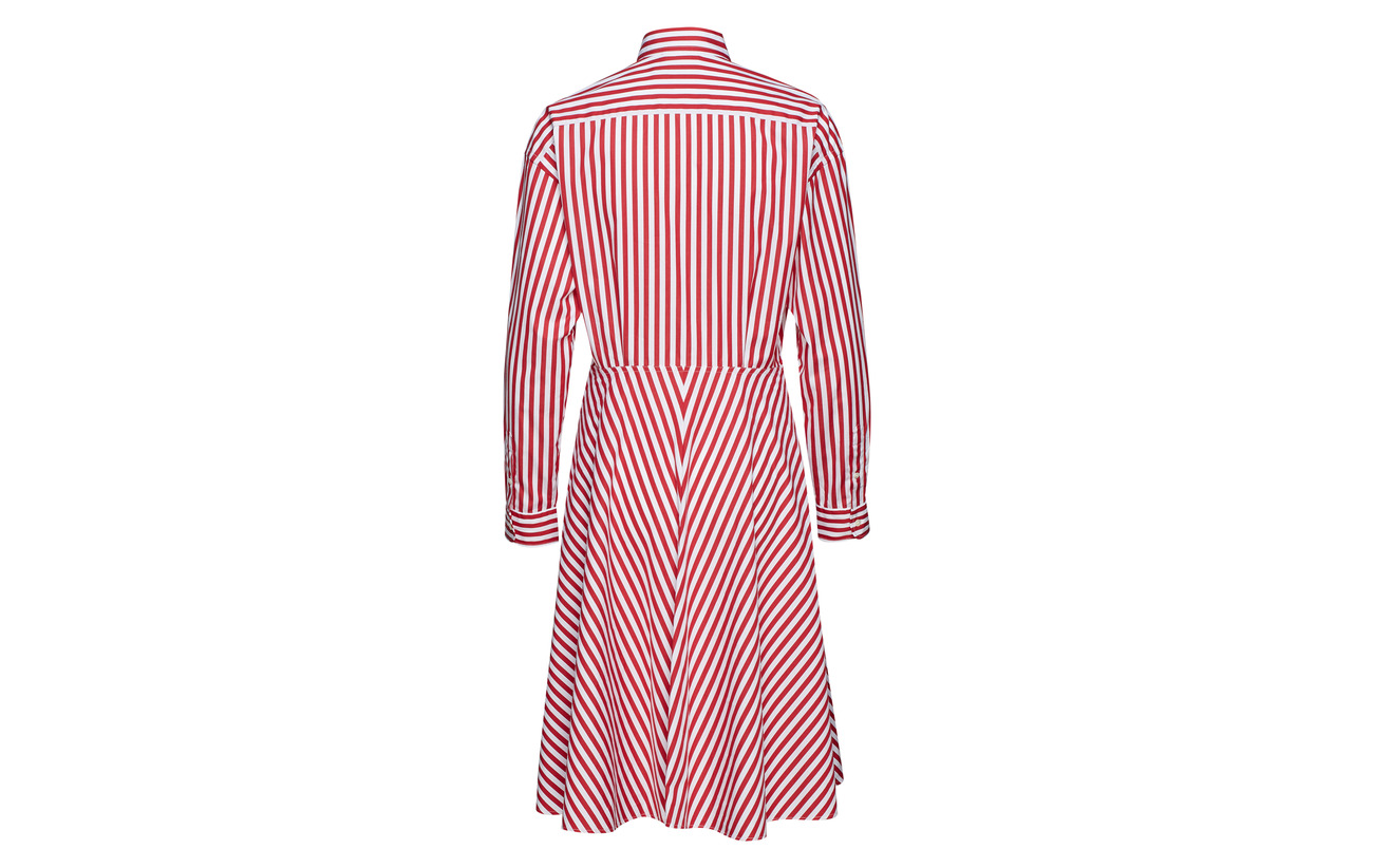 100 Polo 955a Cotton Lauren White Ralph Coton Shirtdress Red Broadcloth wgwUpq8