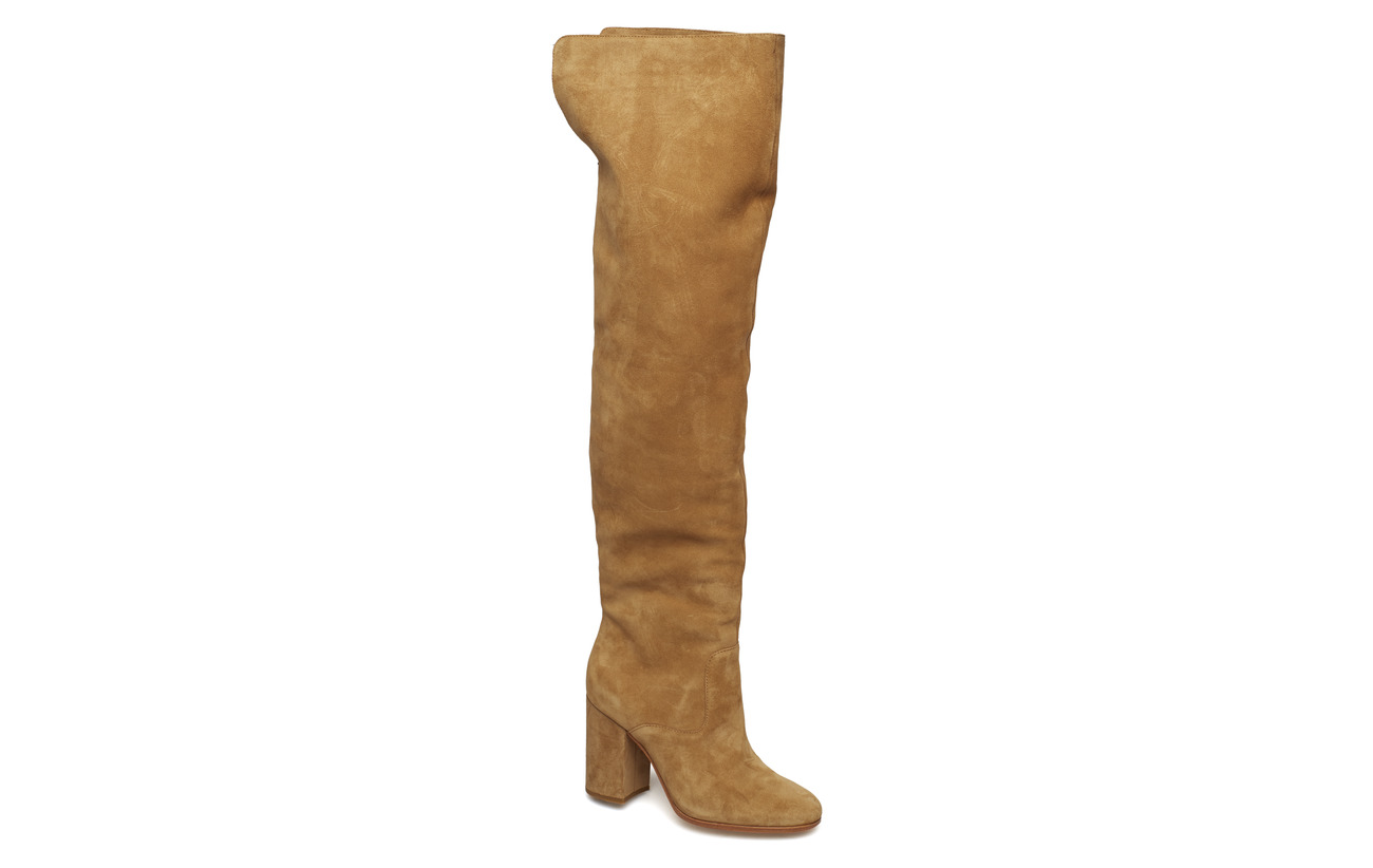 Thigh Cow Cuir Polo Emmalyn Lauren Supérieure high Ralph Black Partie Daim Boot Outsole BpgUqCw