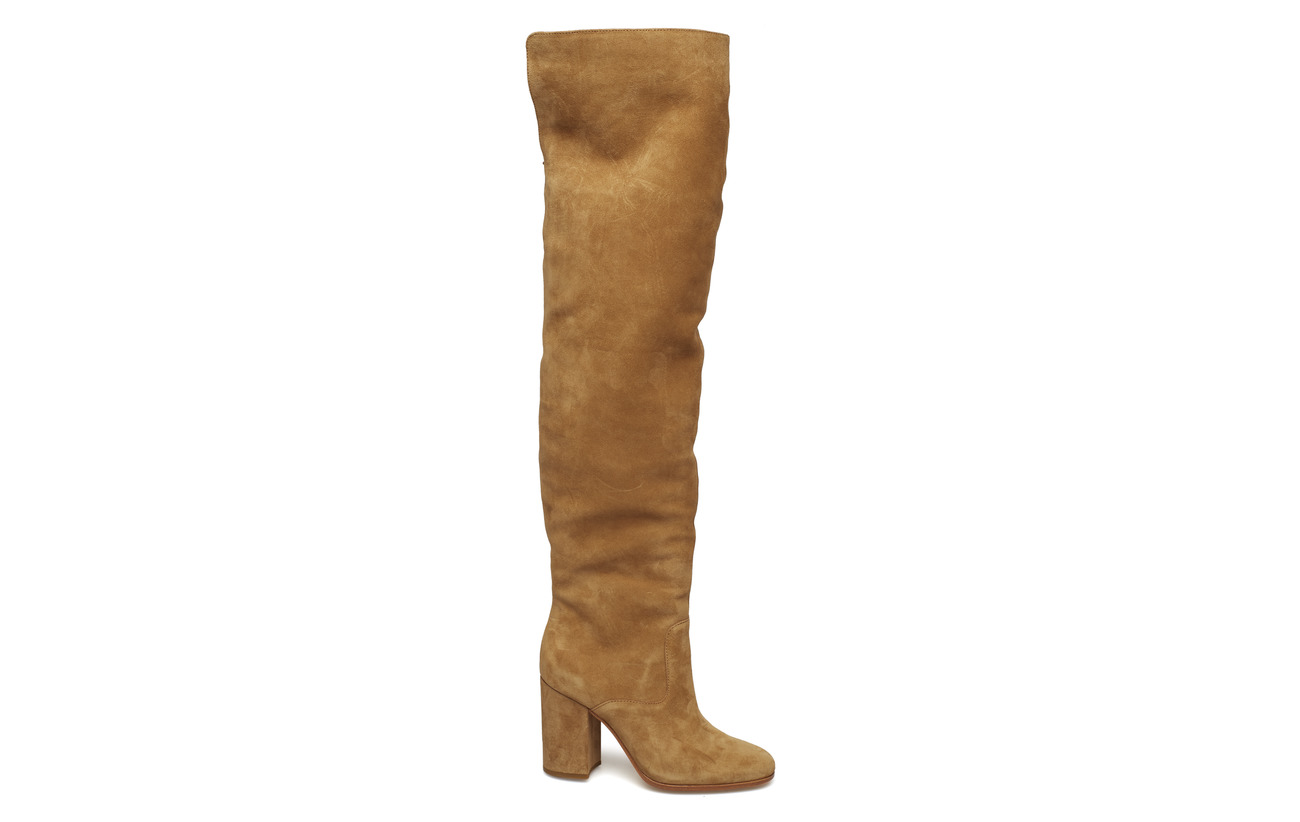 Thigh Cow Cuir Polo Emmalyn Lauren Supérieure high Ralph Black Partie Daim Boot Outsole BpgUqCw