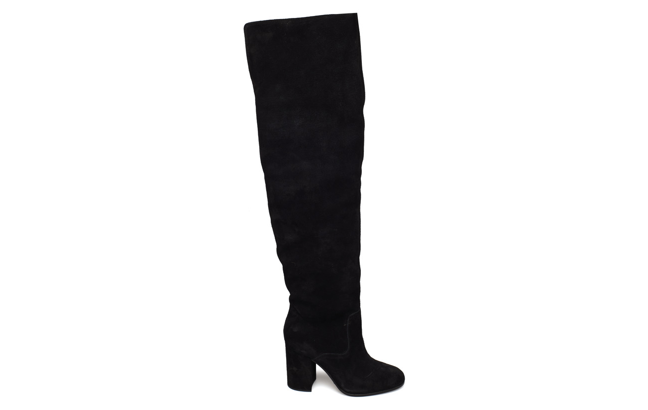 Thigh Cow Cuir Polo Emmalyn Lauren Supérieure high Ralph Black Partie Daim Boot Outsole BpgUqCw