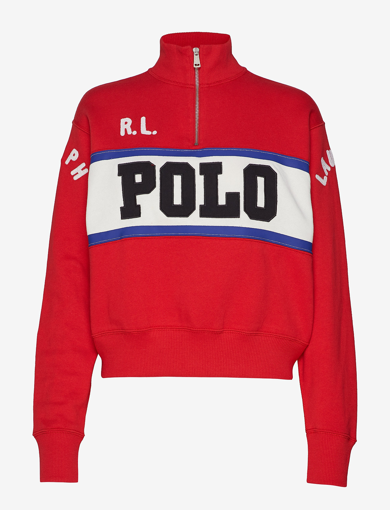 polo fleece hoodie red