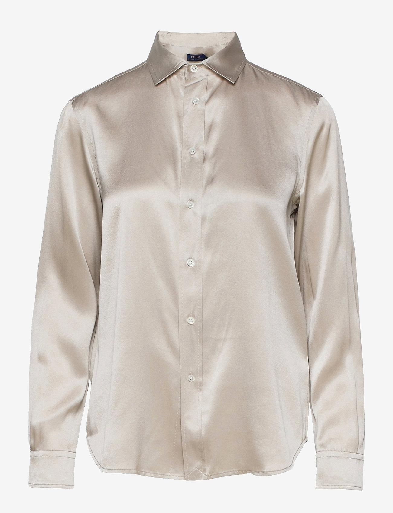 Polo Ralph Lauren Silk Charmeuse Shirt (Taupe Grey) - 249 € | Boozt.com