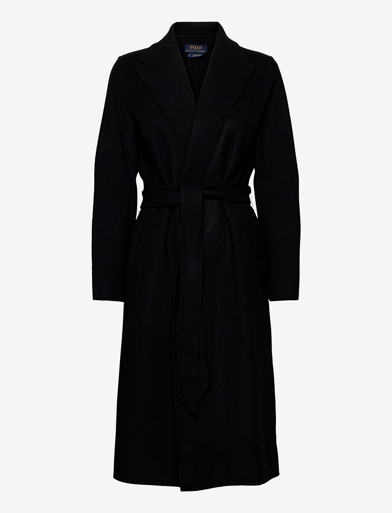 wool blend belted coat