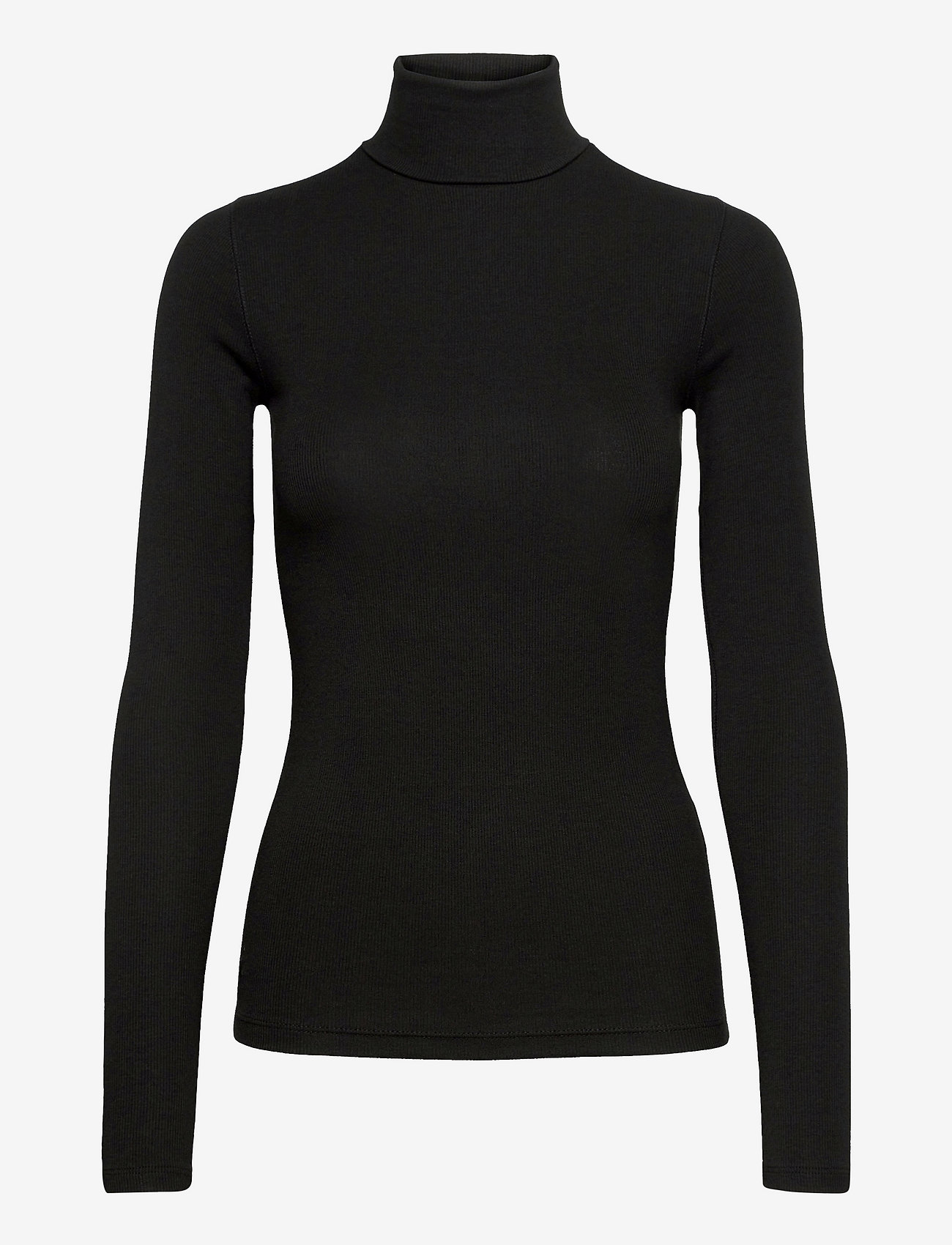 black ribbed turtleneck