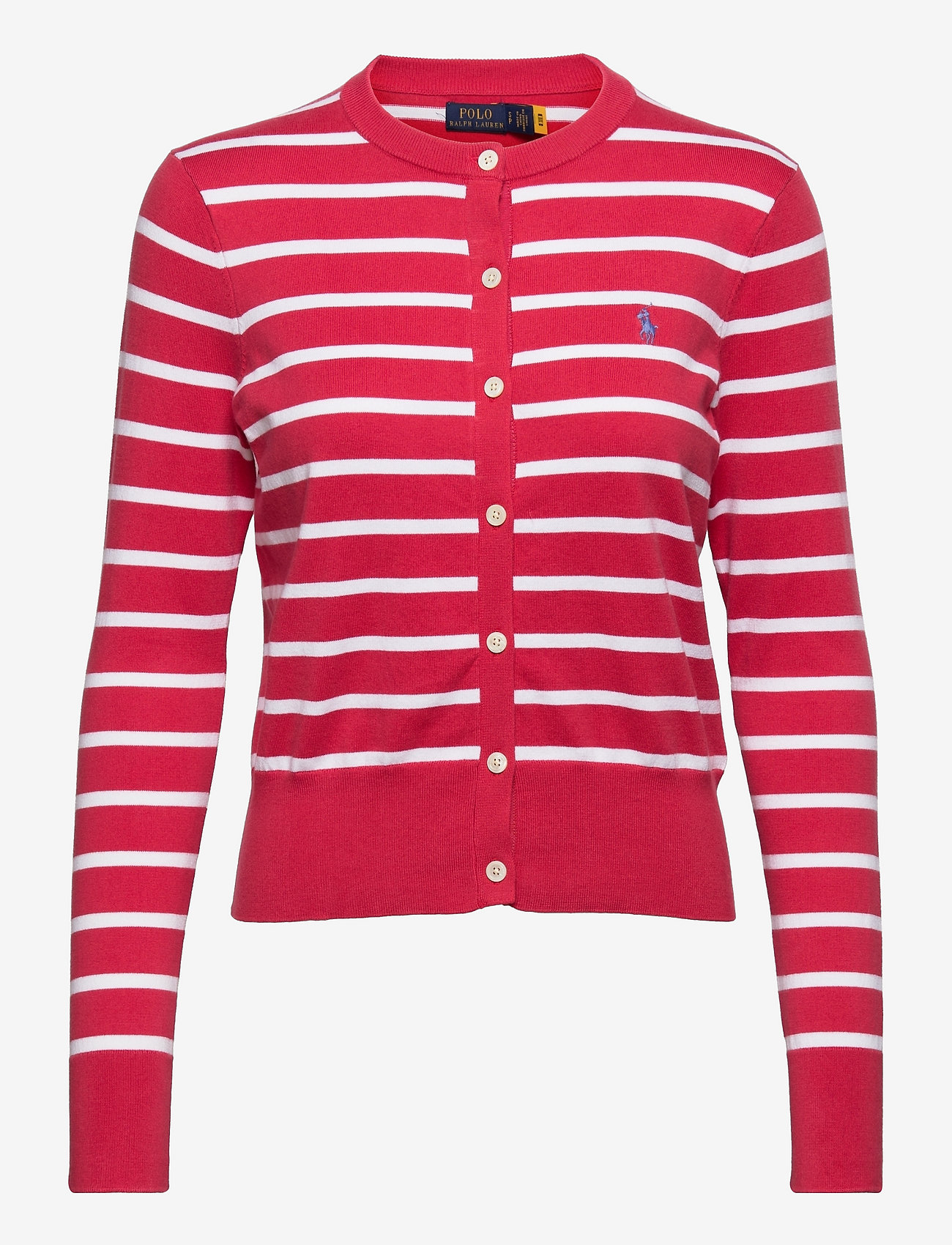 Polo Ralph Lauren - Striped Cotton-Blend Buttoned Cardigan - cardigans - starboard red/whi - 0