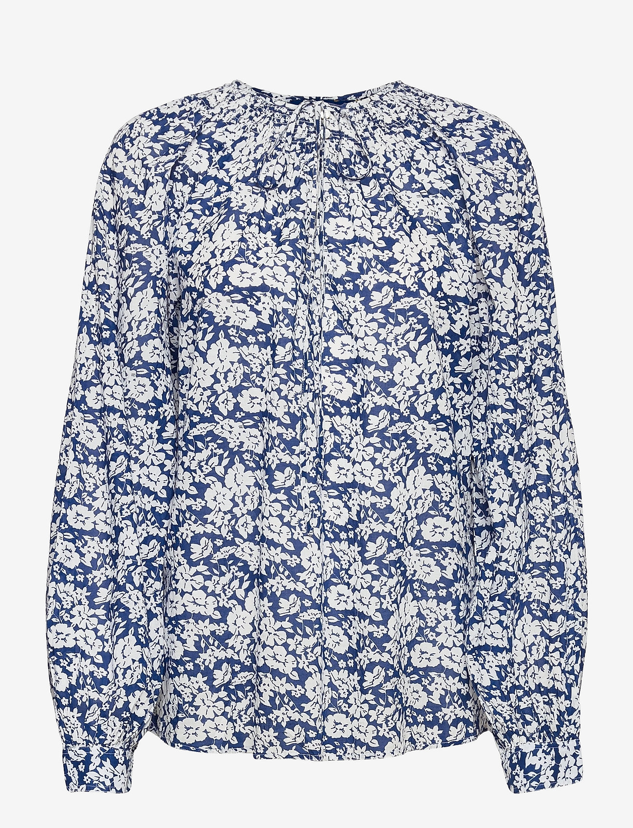 Polo Ralph Lauren - Floral Cotton Blouse - long sleeved blouses - 881 blue cream fl - 0