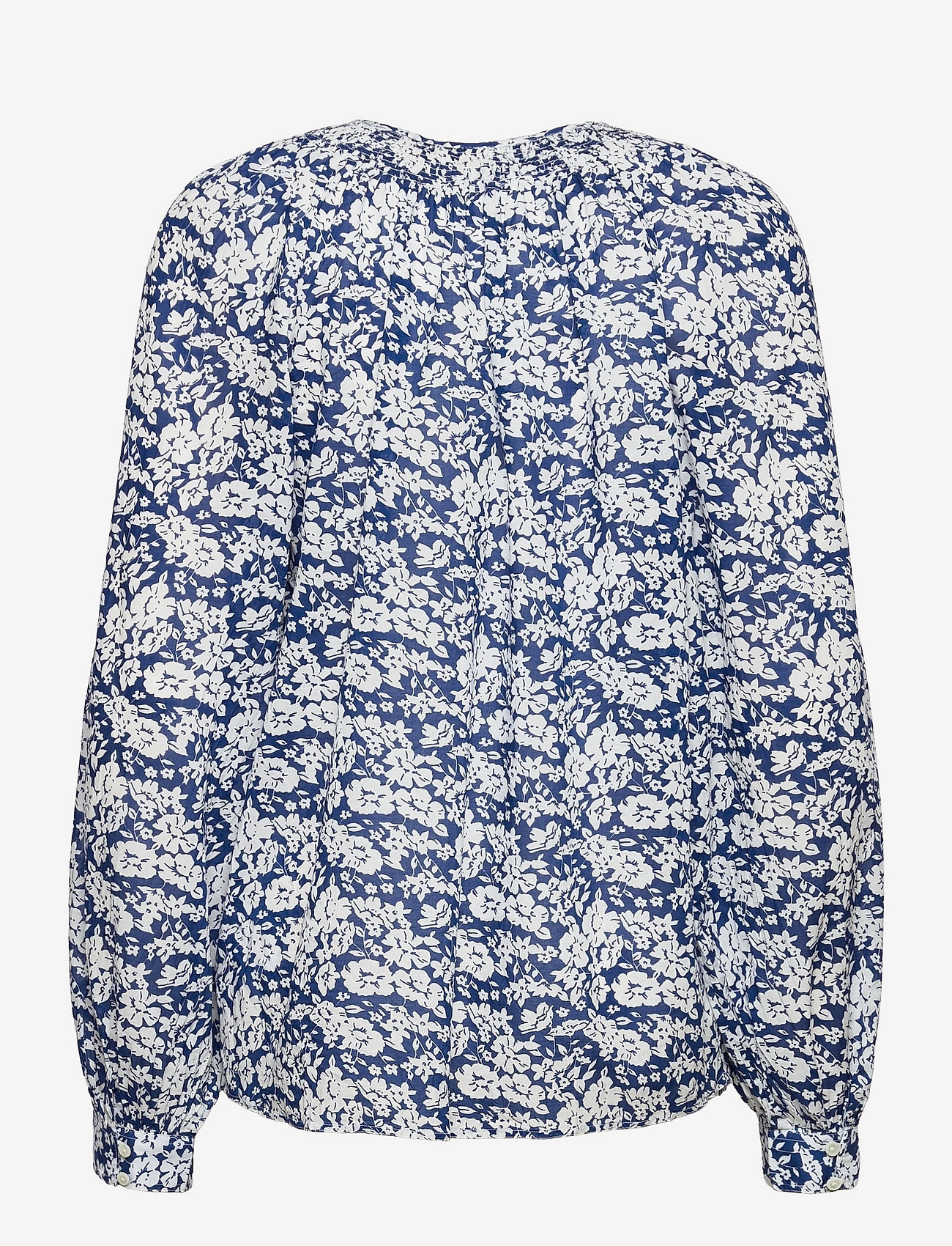 Polo Ralph Lauren - Floral Cotton Blouse - long sleeved blouses - 881 blue cream fl - 1