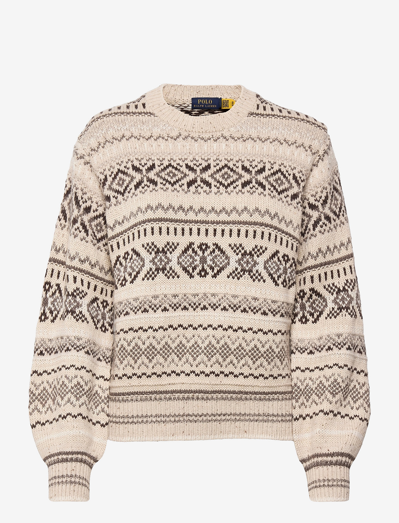 Polo Ralph Lauren - Fair Isle Blouson-Sleeve Sweater - jumpers - tan multi - 0