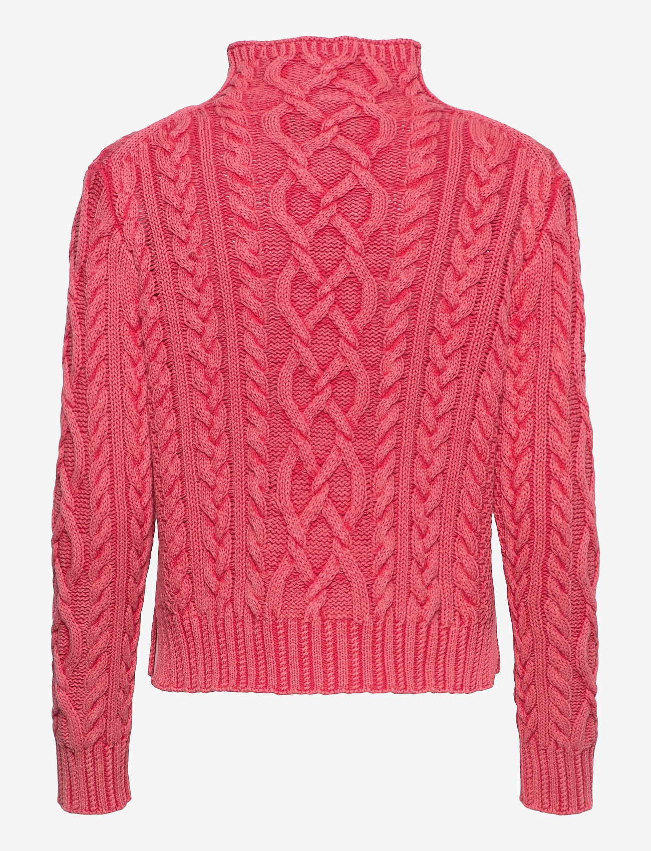 Polo Ralph Lauren - Aran-Knit Cotton Turtleneck Sweater - jumpers - washed amalfi red - 1