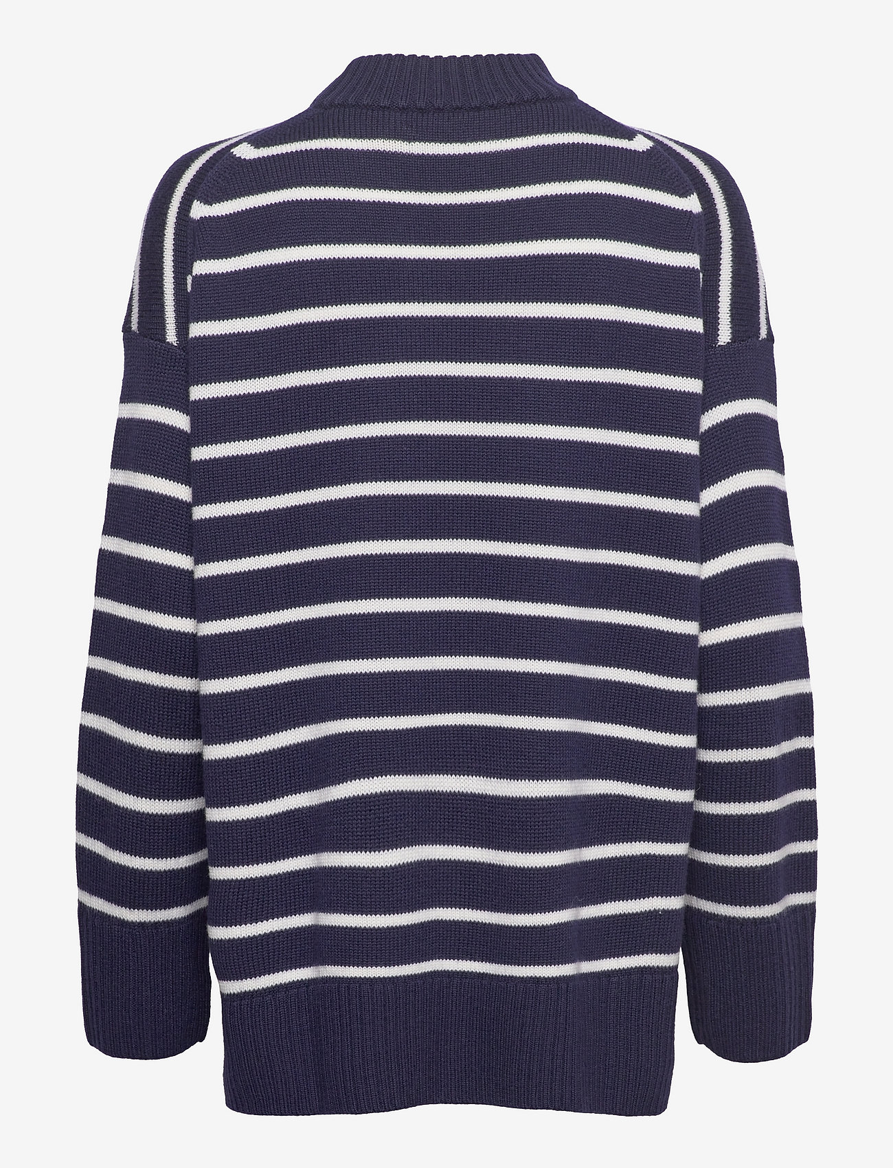 Polo Ralph Lauren - Striped Merino Wool Sweater - jumpers - hunter navy/cream - 1