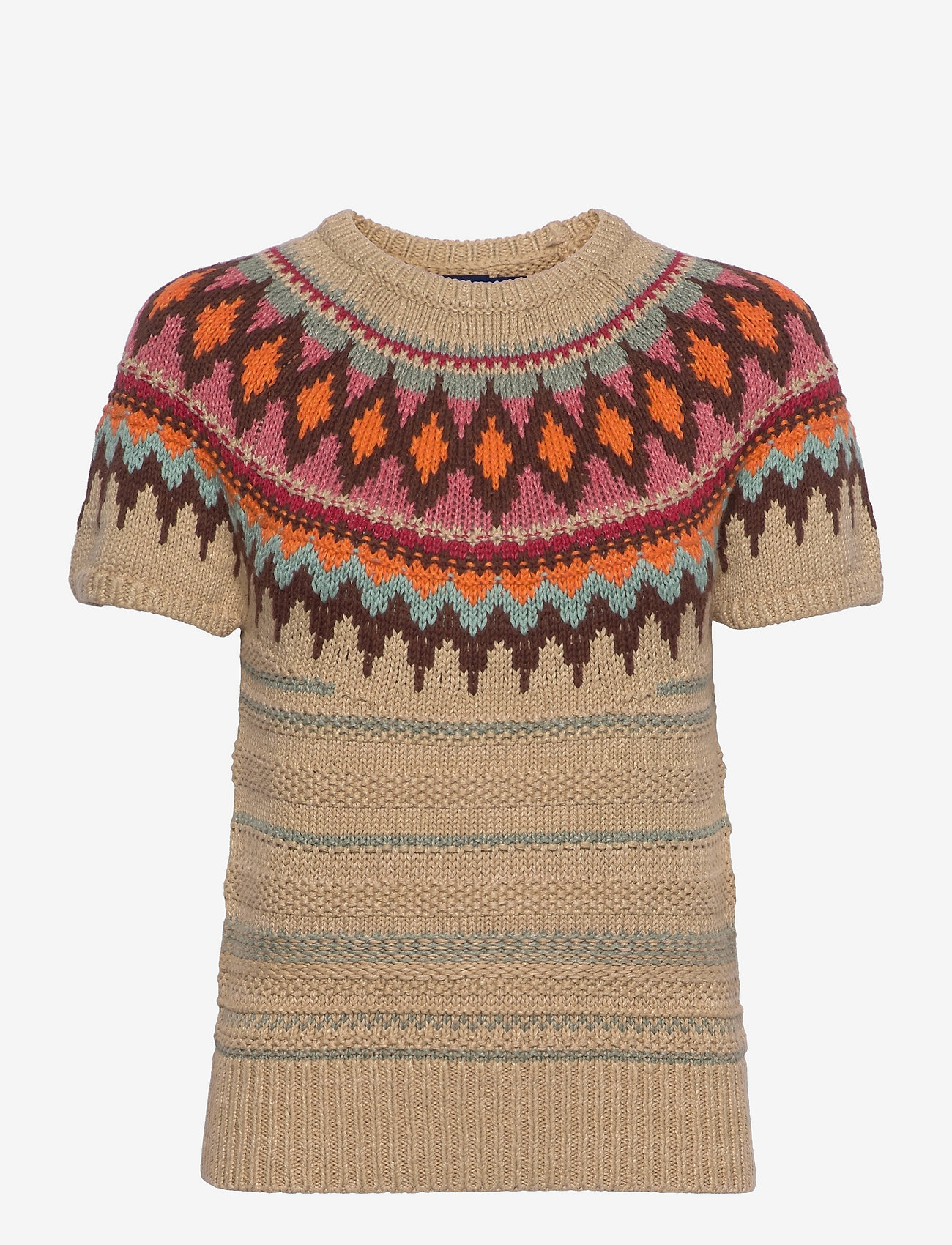 Polo Ralph Lauren - Jacquard Short-Sleeve Sweater - jumpers - tan multi - 0