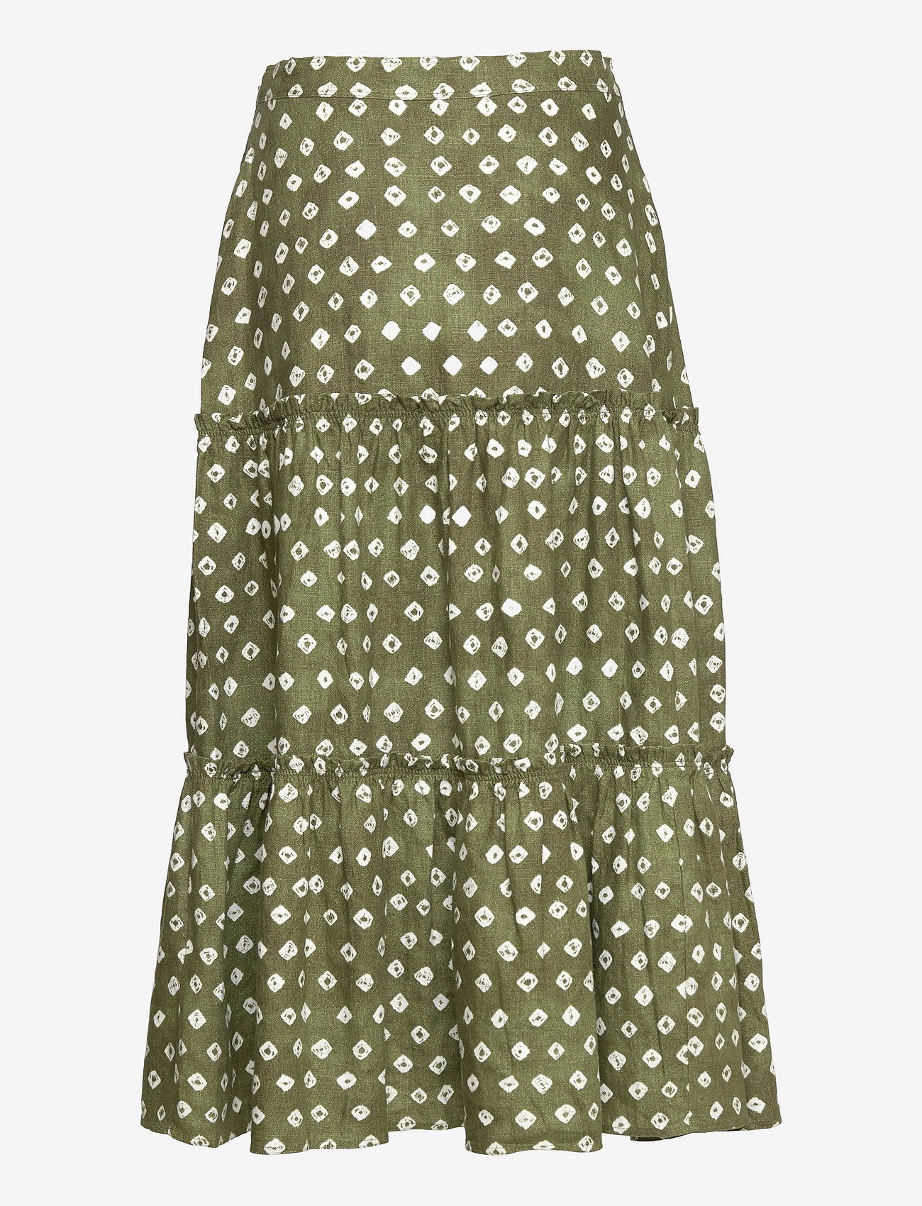 Polo Ralph Lauren Printed Tiered Linen Midi Skirt - Pils | Boozt.com