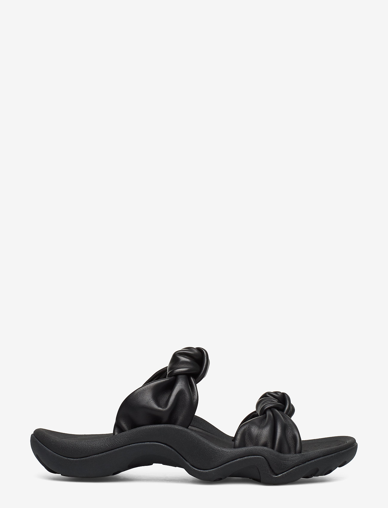 Knotted-strap Leather Sandal (Black 