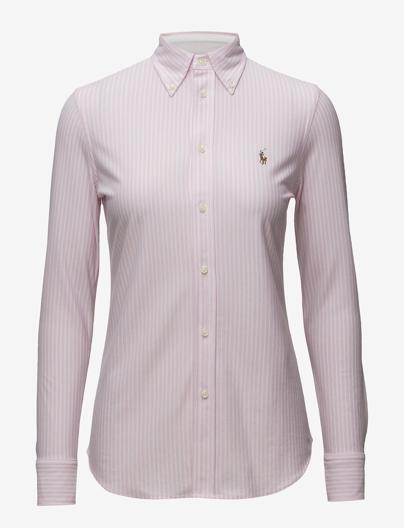 Striped Knit Oxford Shirt (Carmel Pink/white) (125 €) - Polo Ralph ...