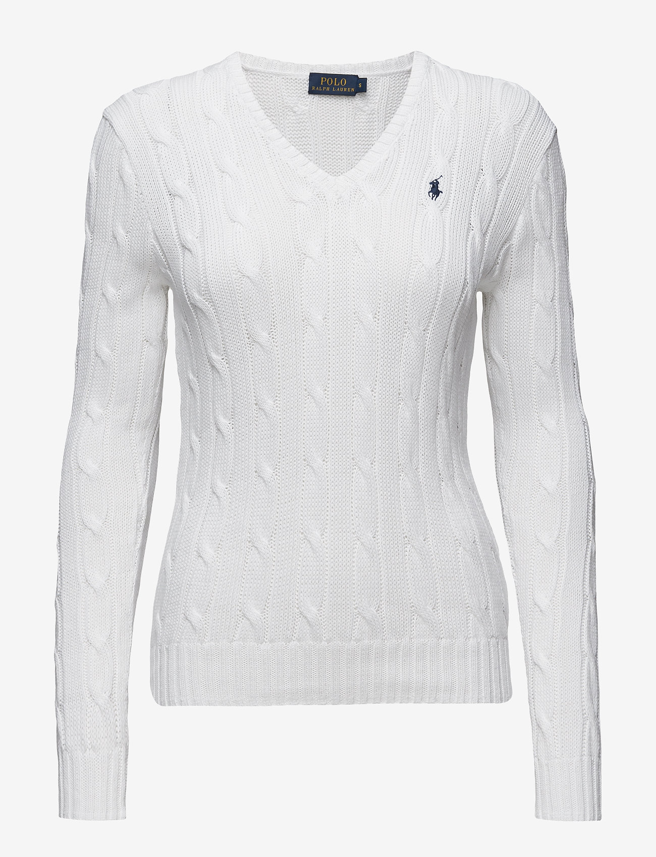 Polo Ralph Lauren - Cable-Knit V-Neck Sweater - jumpers - white - 0