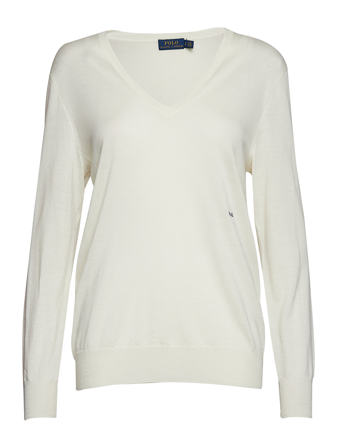 white polo v neck sweater