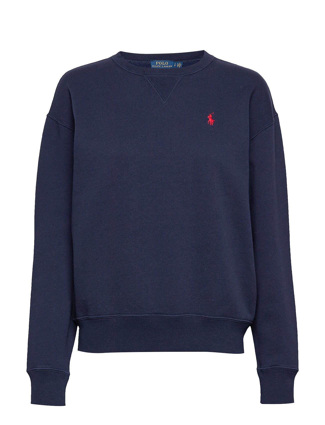 polo fleece popover hoodie in navy