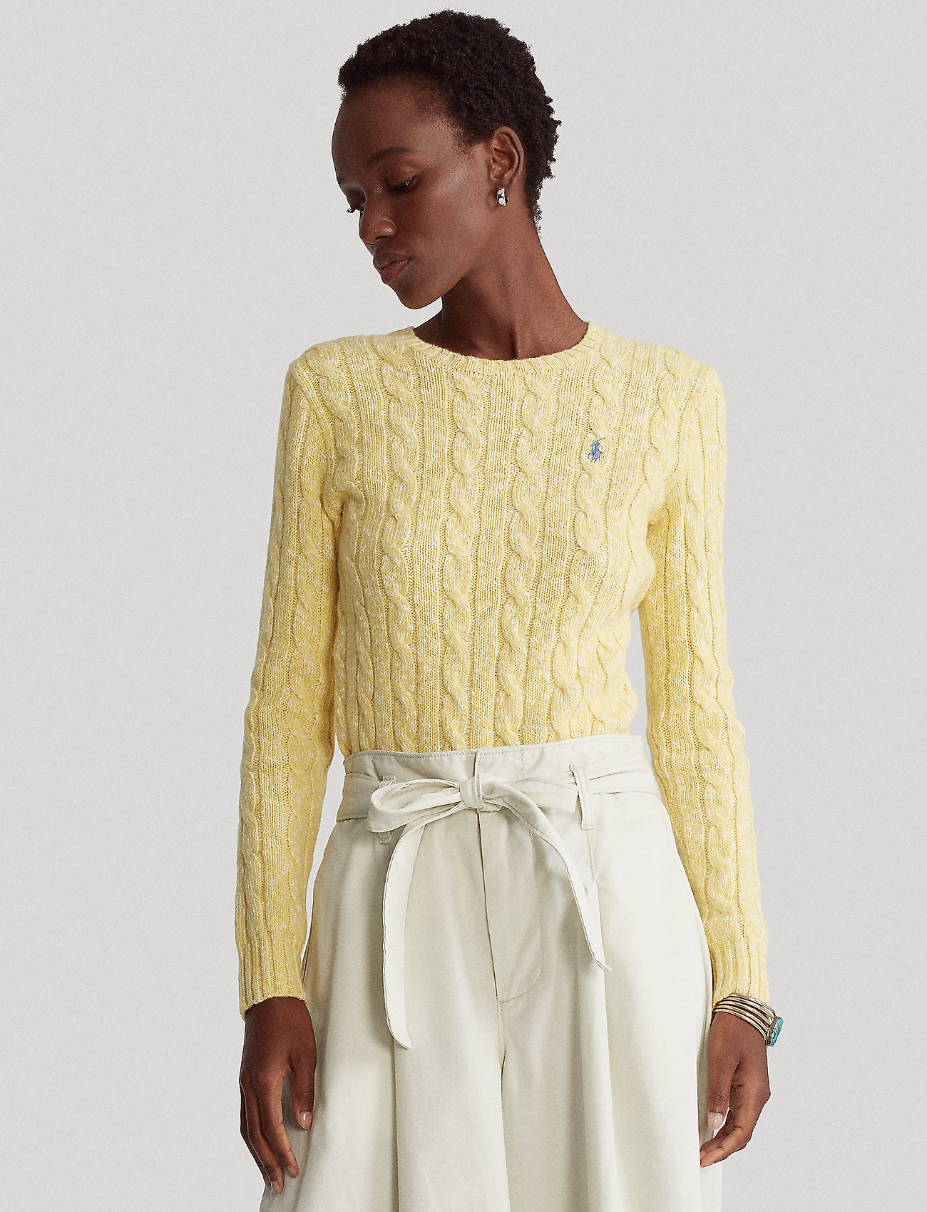 yellow polo sweater