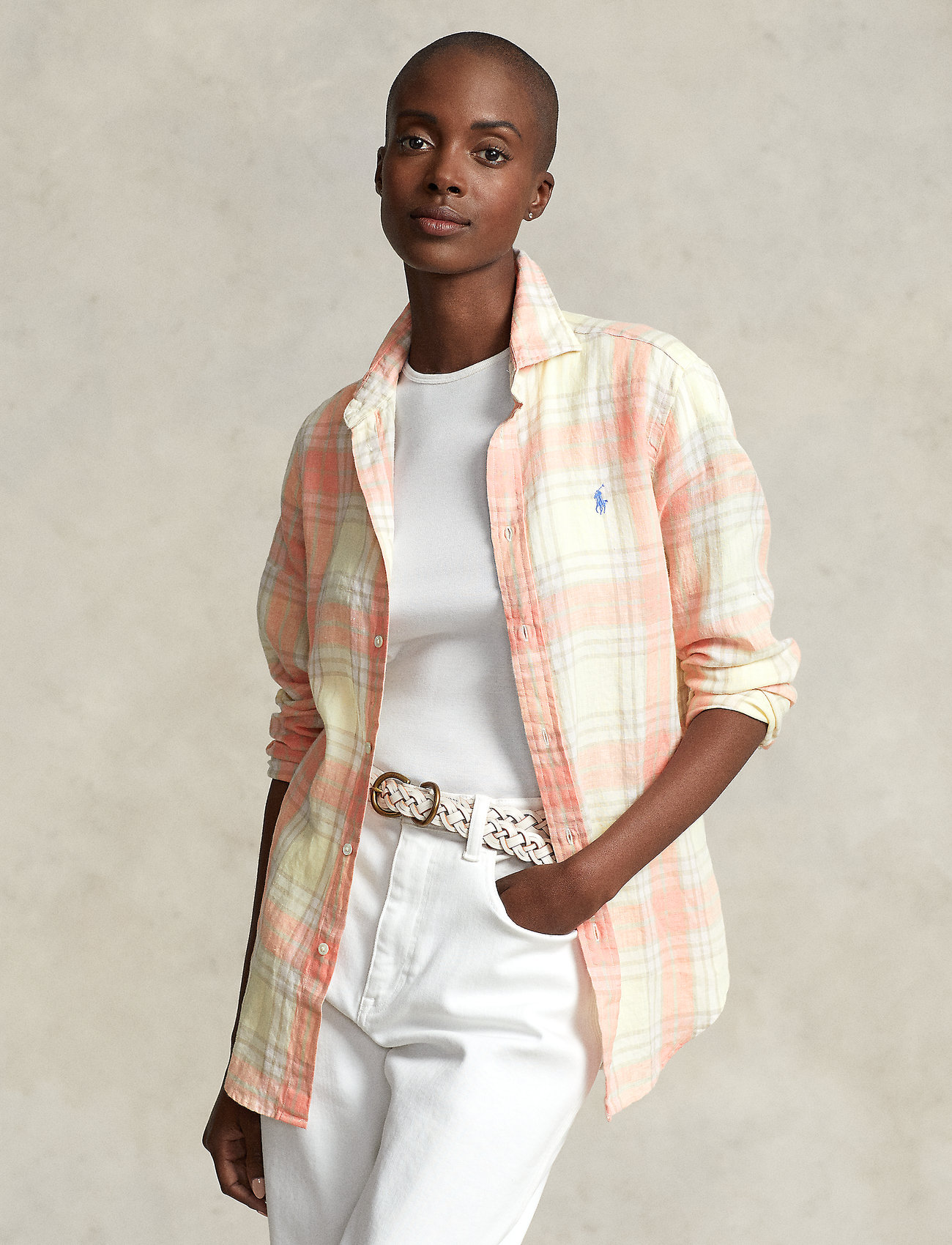 Polo Ralph Lauren Classic Fit Plaid Linen Shirt - Long-sleeved 