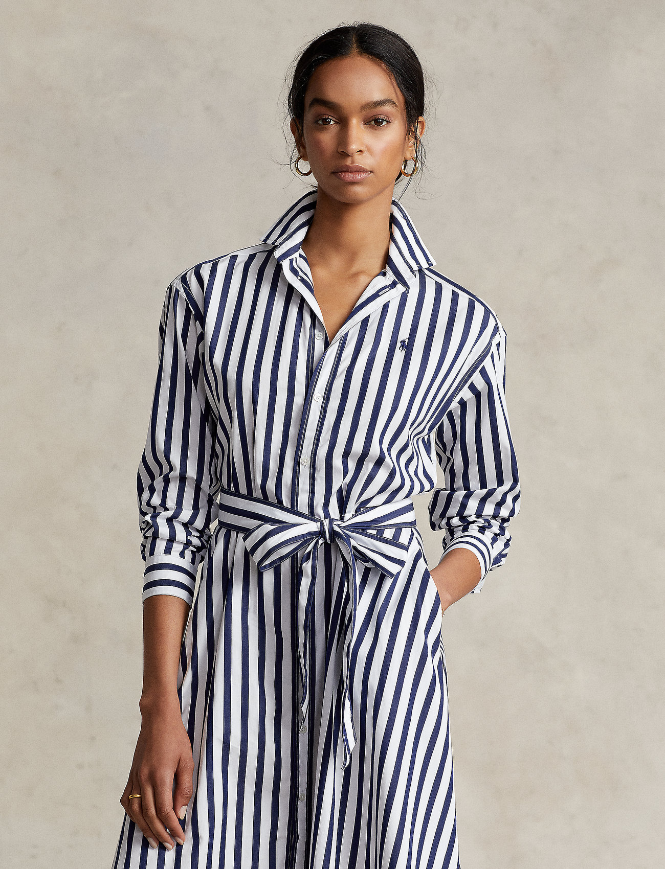 Descubrir 117+ imagen polo ralph lauren striped cotton shirtdress