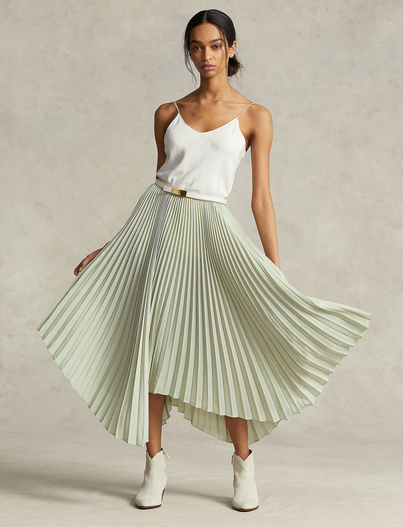 Polo Ralph Lauren Pleated Georgette Handkerchief Skirt - Midi skirts -  