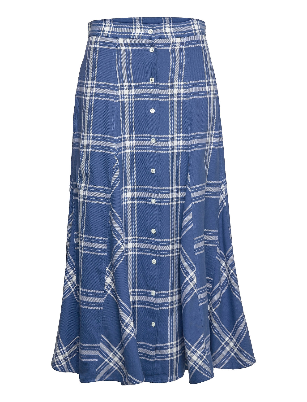 Polo Ralph Lauren Button-front Twill Midi Skirt (Blue/white Multi) - 299 €  