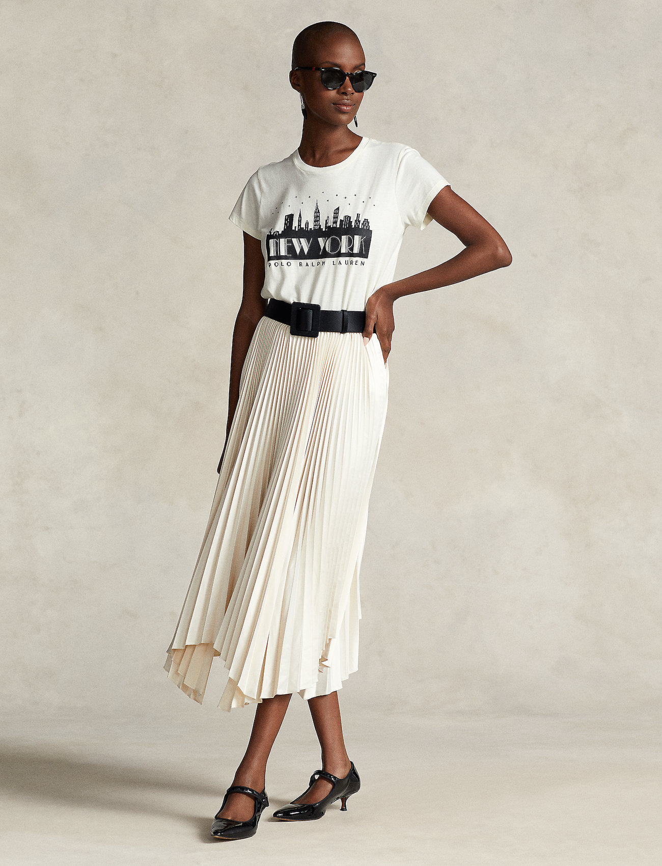 Polo Ralph Lauren Pleated Satin Handkerchief Skirt - Maxi skirts 