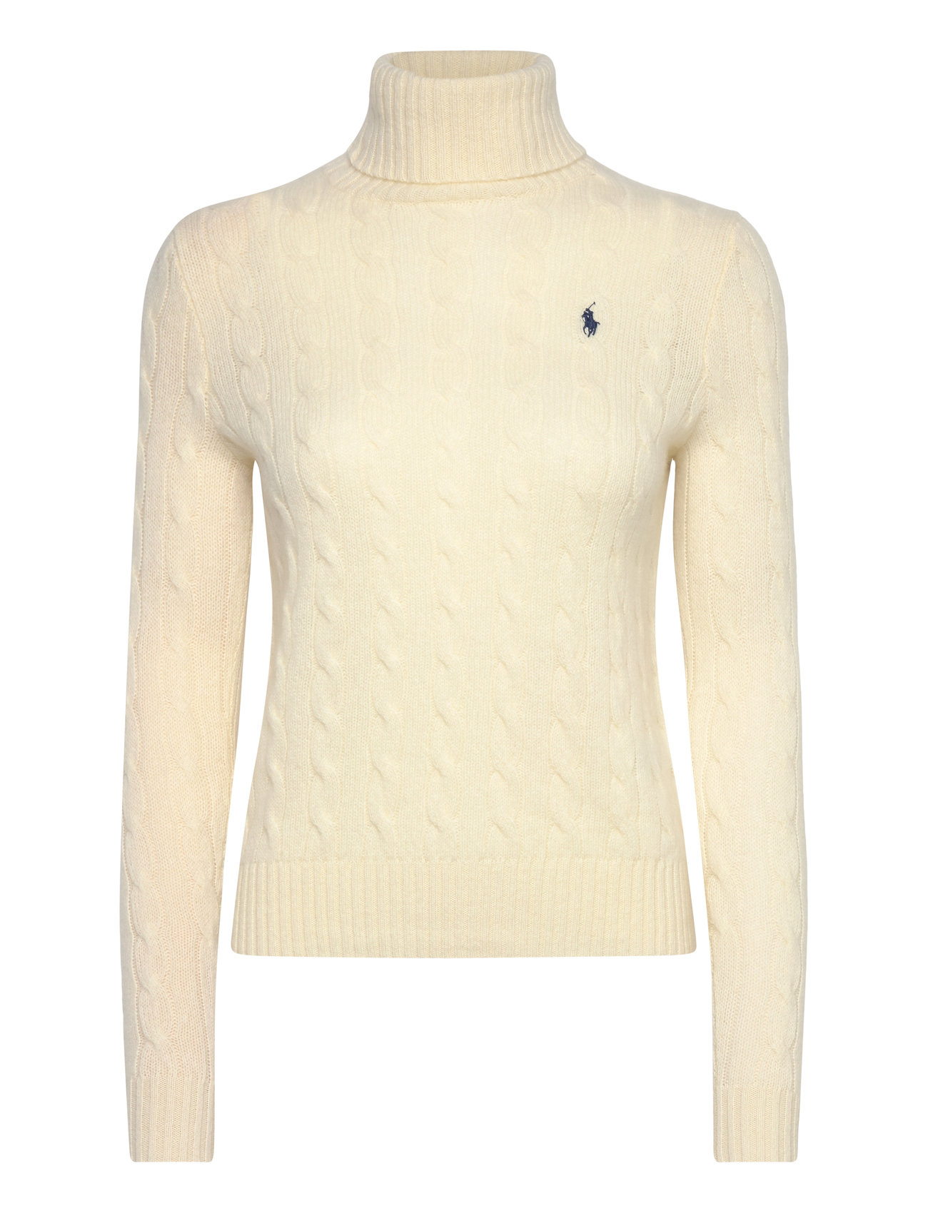 Wool-Cashmere Cable Turtleneck Sweater Cream Polo Ralph Lauren