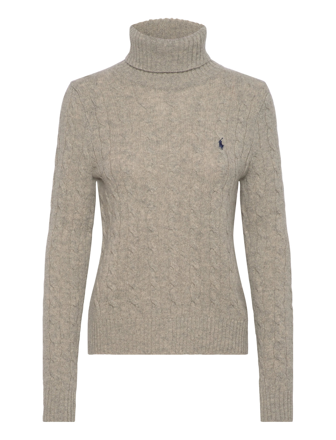 Polo Ralph Lauren Wool-Cashmere Cable Turtleneck Sweater Grå