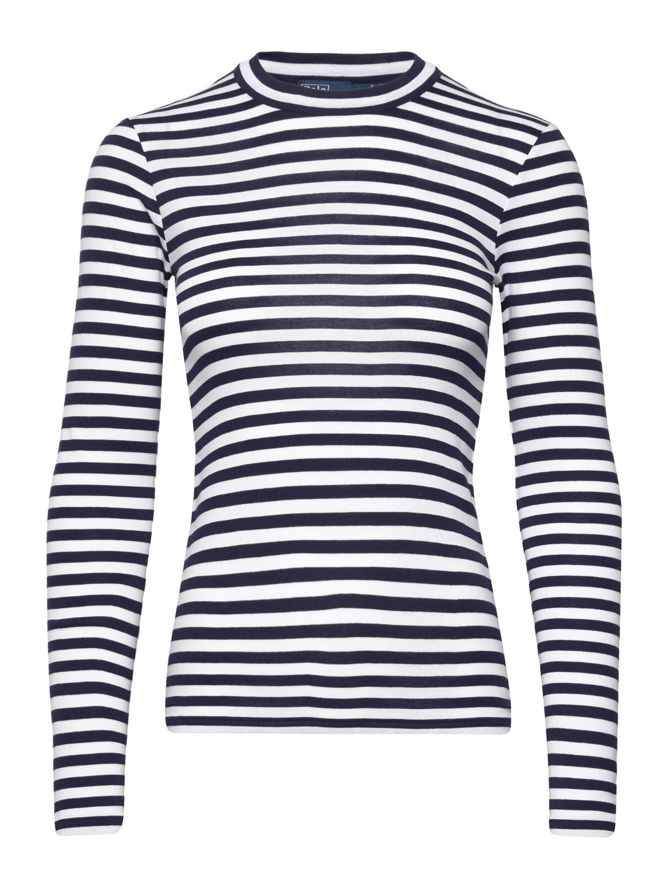 Striped Ribbed Long-Sleeve Tee Tops T-shirts & Tops Long-sleeved Navy Polo Ralph Lauren