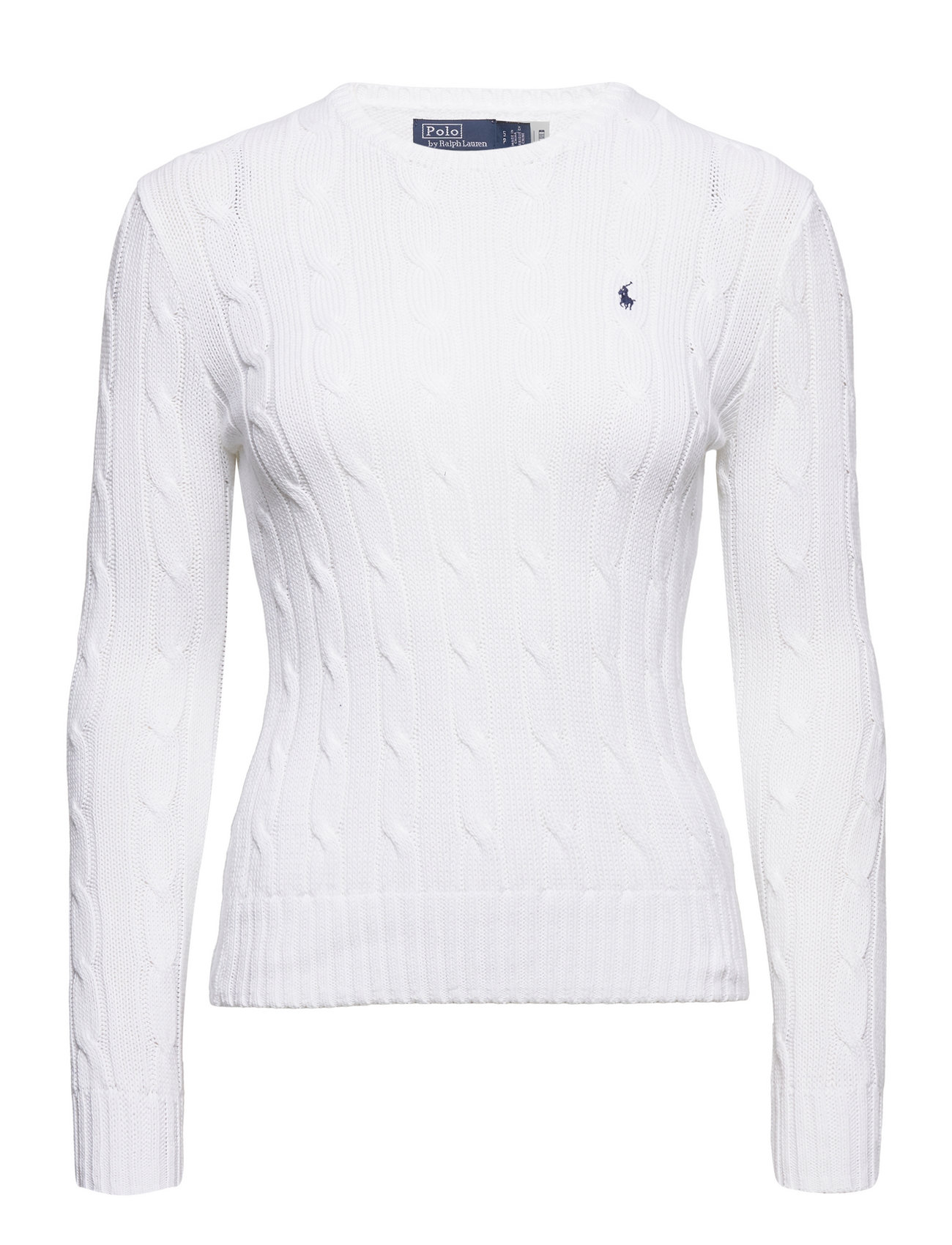 Cable-Knit Cotton Crewneck Sweater Tops Knitwear Jumpers White Polo Ralph Lauren