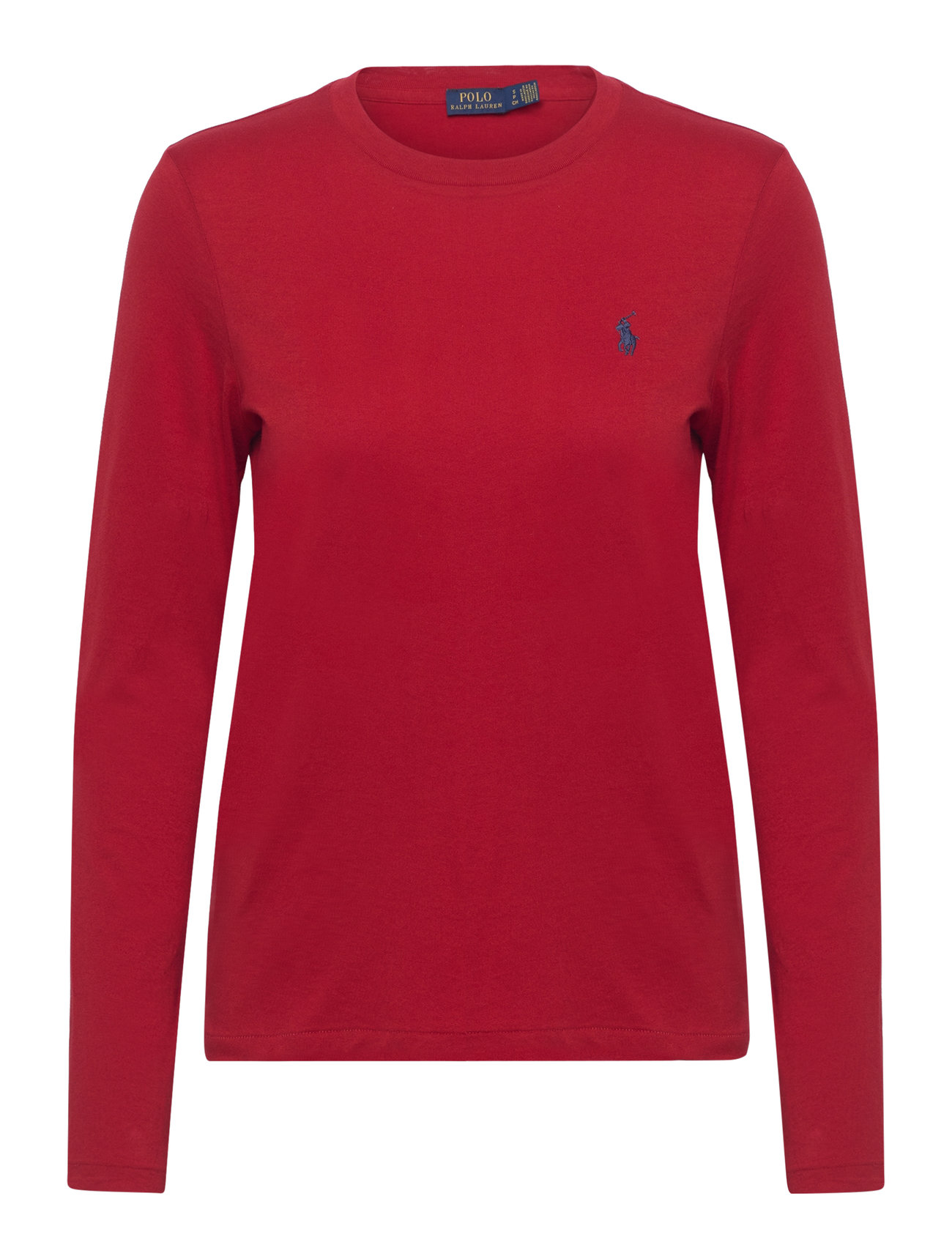 Long-Sleeve Jersey Crewneck Tee Tops T-shirts & Tops Long-sleeved Red Polo Ralph Lauren