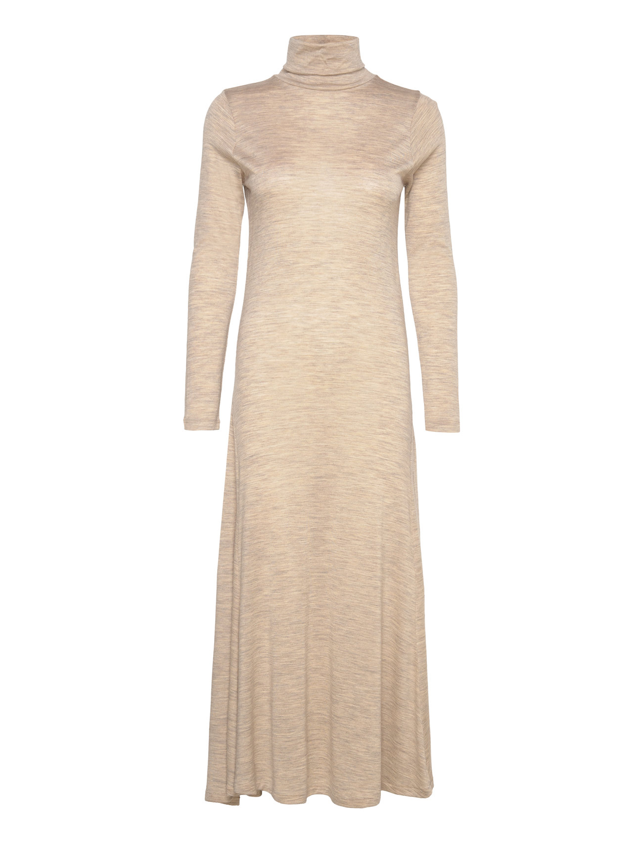 Wool-Blend Turtleneck Dress Maxiklänning Festklänning Beige Polo Ralph Lauren