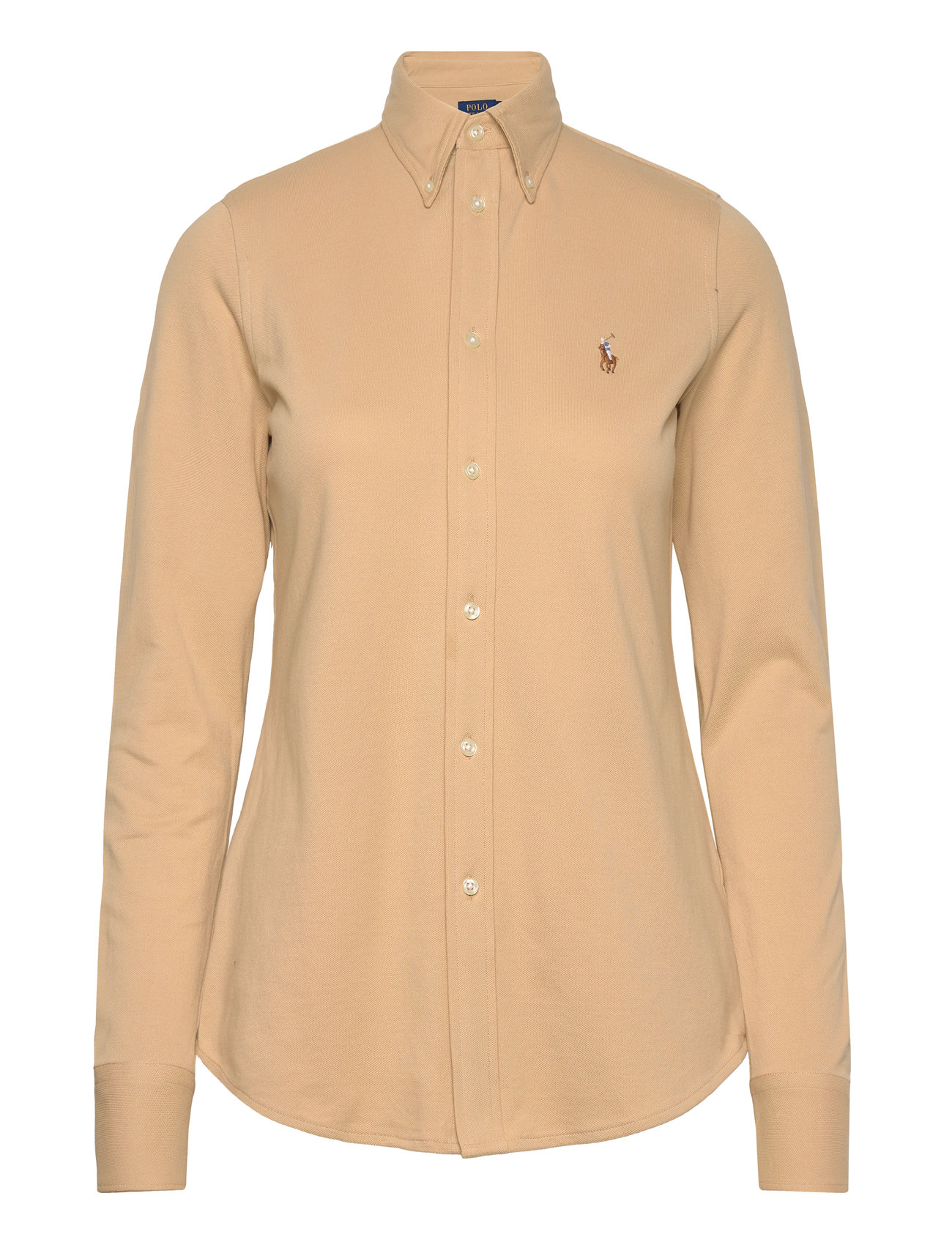 Polo Ralph Lauren Slim Fit Knit Cotton Oxford Shirt Beige