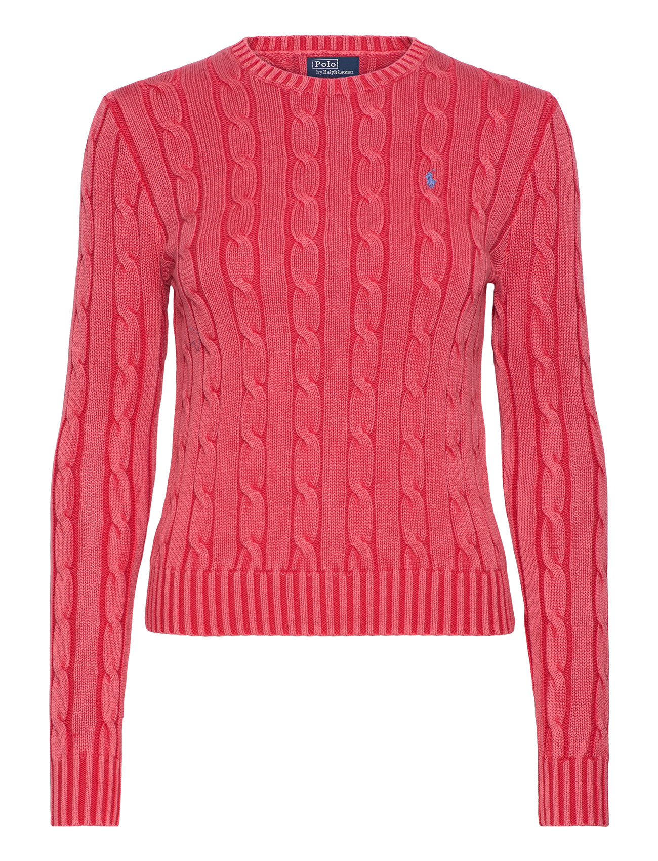 Cable-Knit Cotton Crewneck Sweater Tops Knitwear Jumpers Red Polo Ralph Lauren