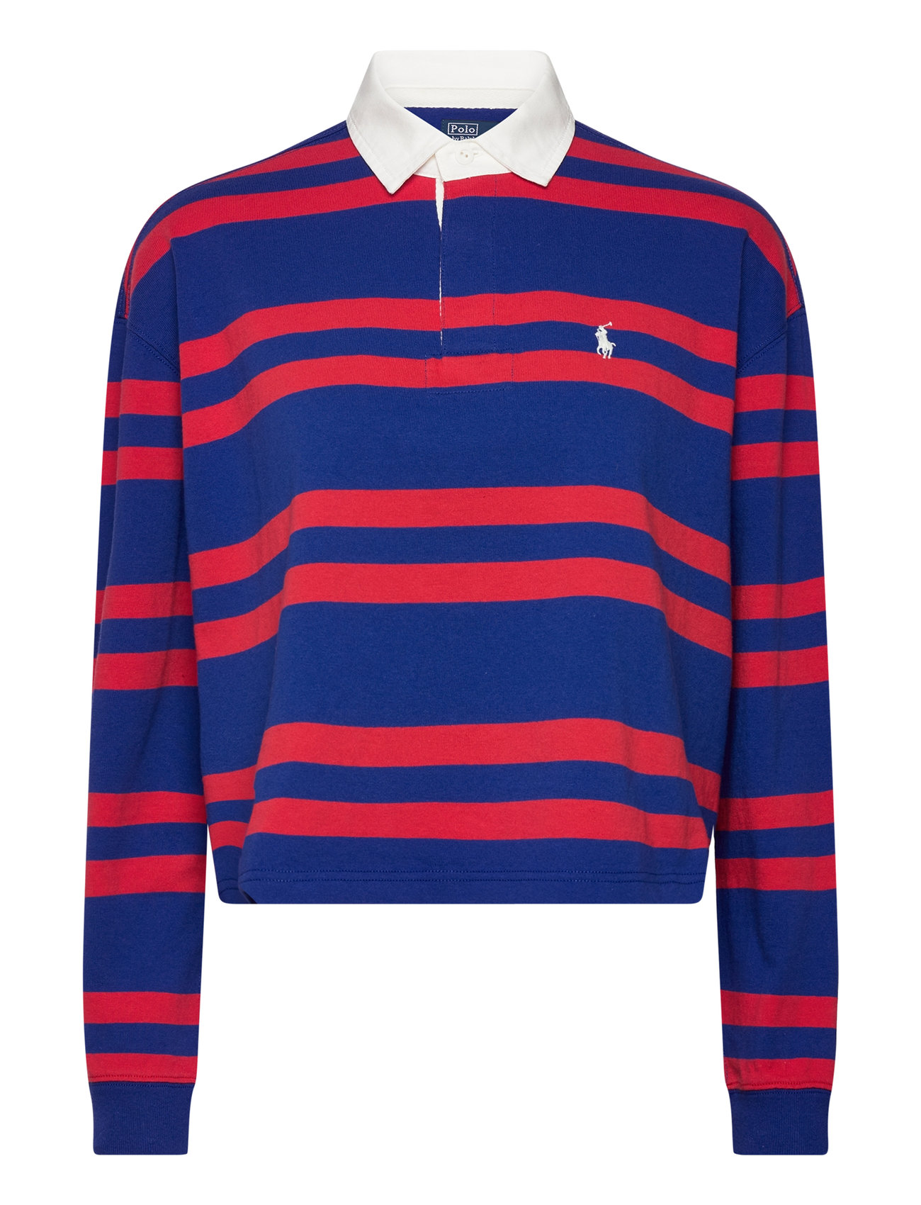 Striped Cropped Jersey Rugby Shirt Tops T-shirts & Tops Long-sleeved Blue Polo Ralph Lauren