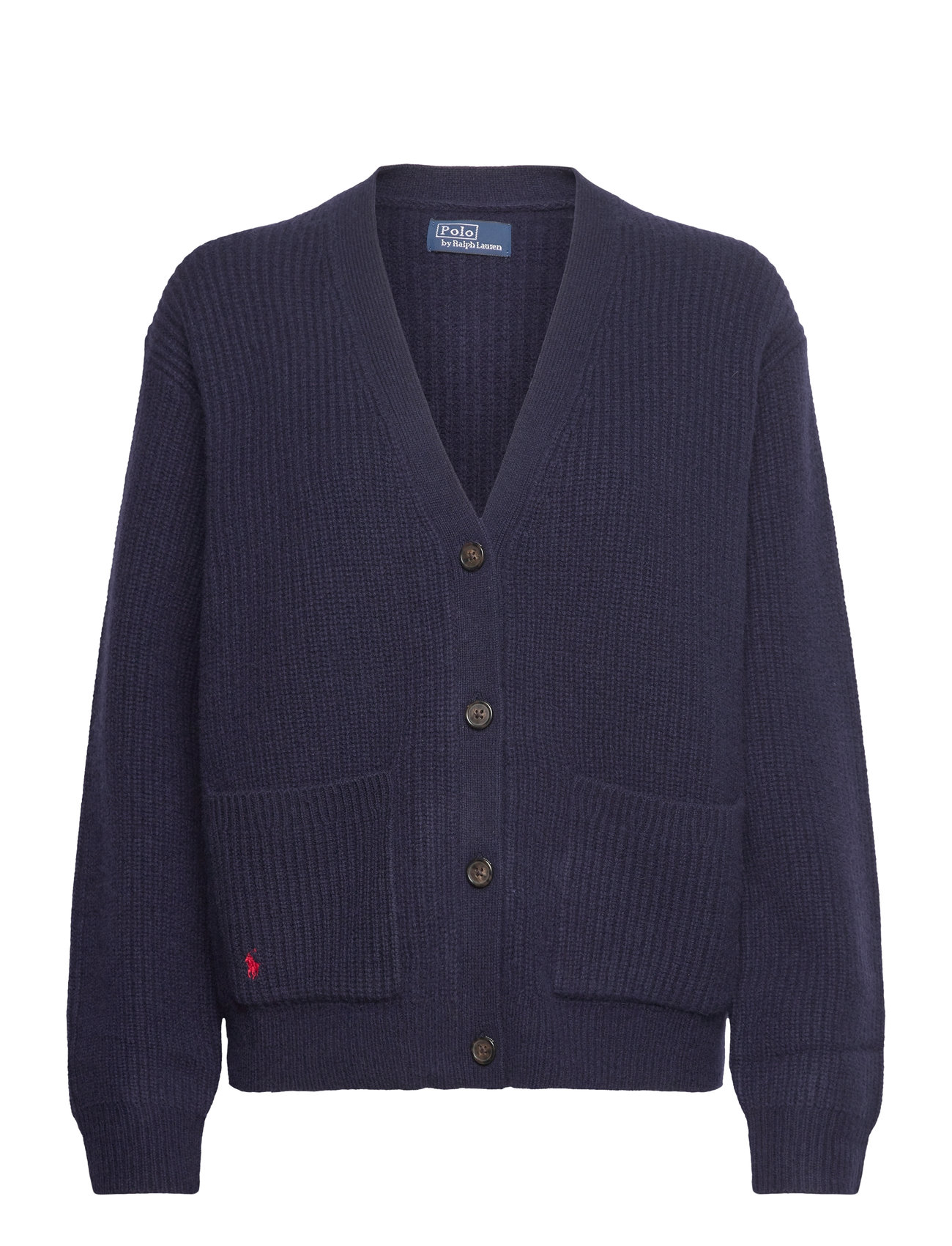 Polo Ralph Lauren Wool-Cashmere V-Neck Cardigan Marinblå