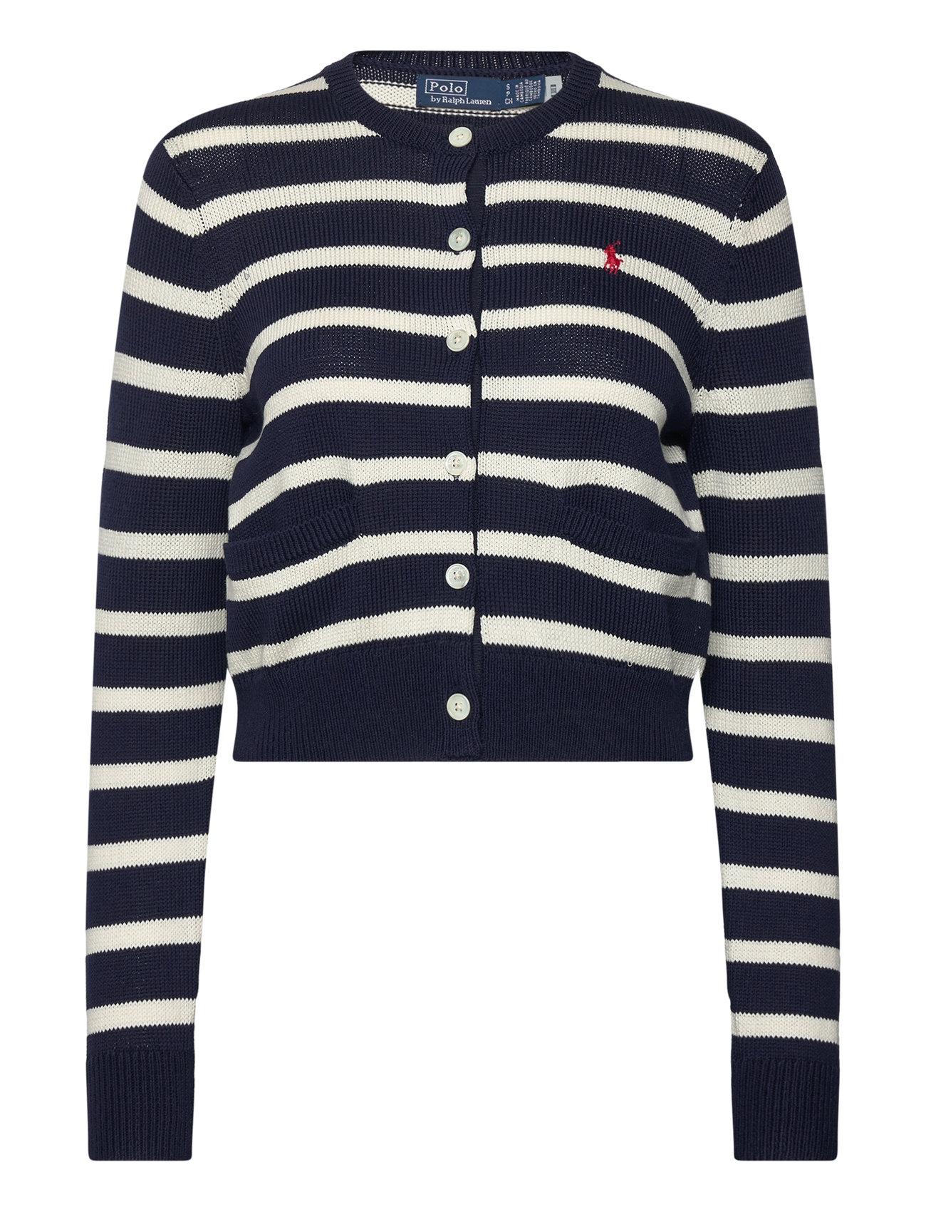 Polo Ralph Lauren Striped Cotton-Blend Cardigan Marinblå