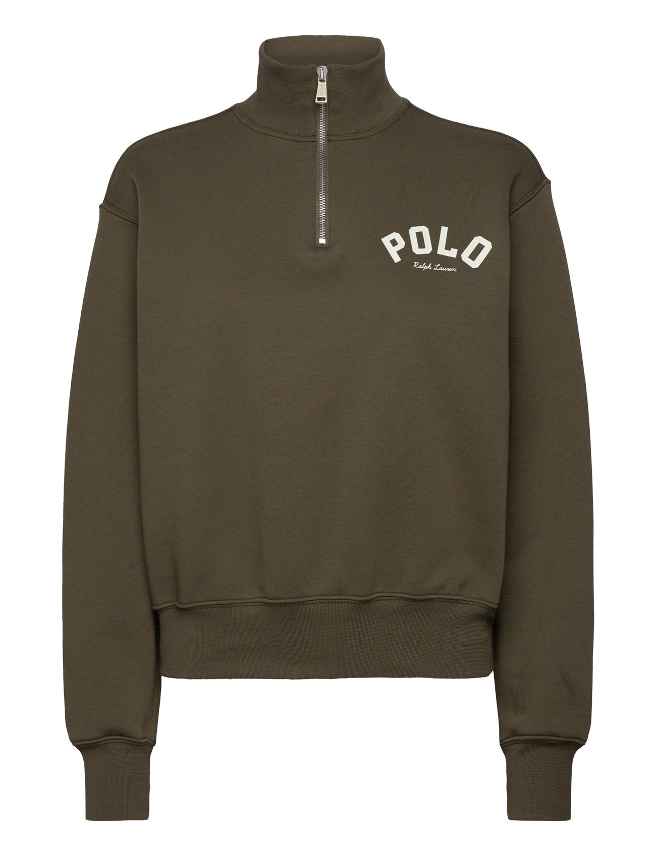 Polo Ralph Lauren Logo Fleece Quarter-Zip Khaki Green