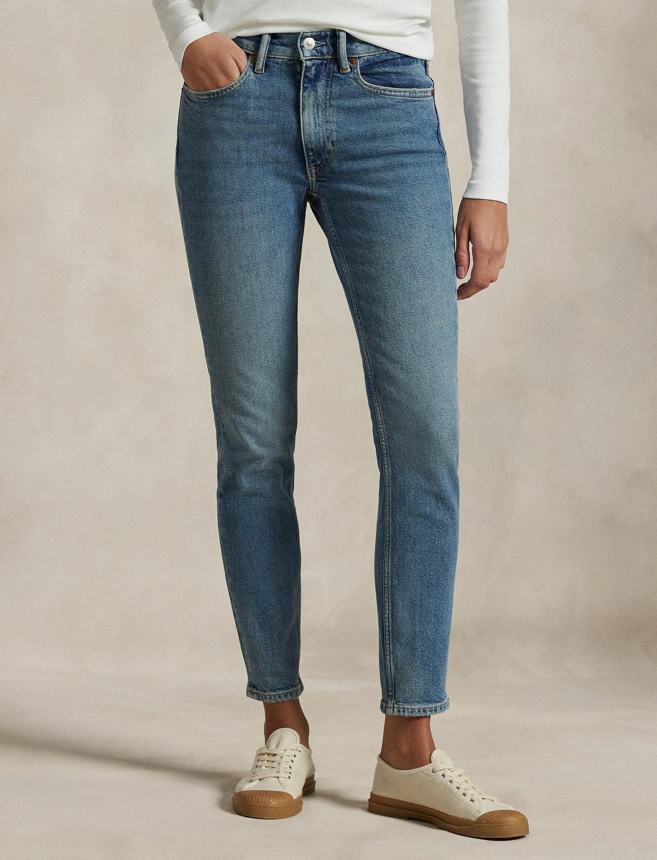 Polo Ralph Lauren Mid-Rise Super-Slim Jean, 30, Blue, Jeans > Skinny, Dame