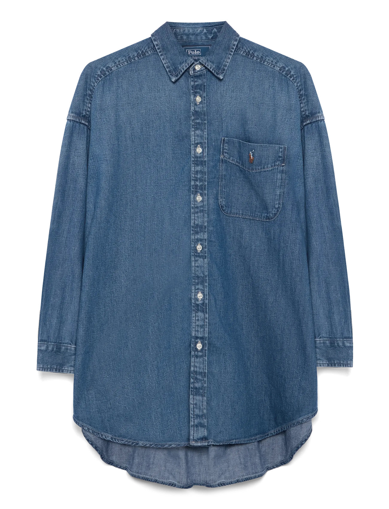 Polo Ralph Lauren Oversize Denim Shirt, S, Blue, Skjorter > Denim-Skjorter, Dame