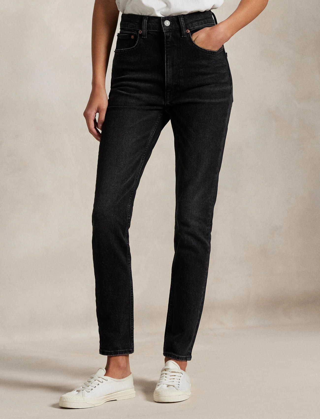Polo Ralph Lauren High-Rise Super-Slim Jean, 27, Black, Jeans > Smalle, Dame