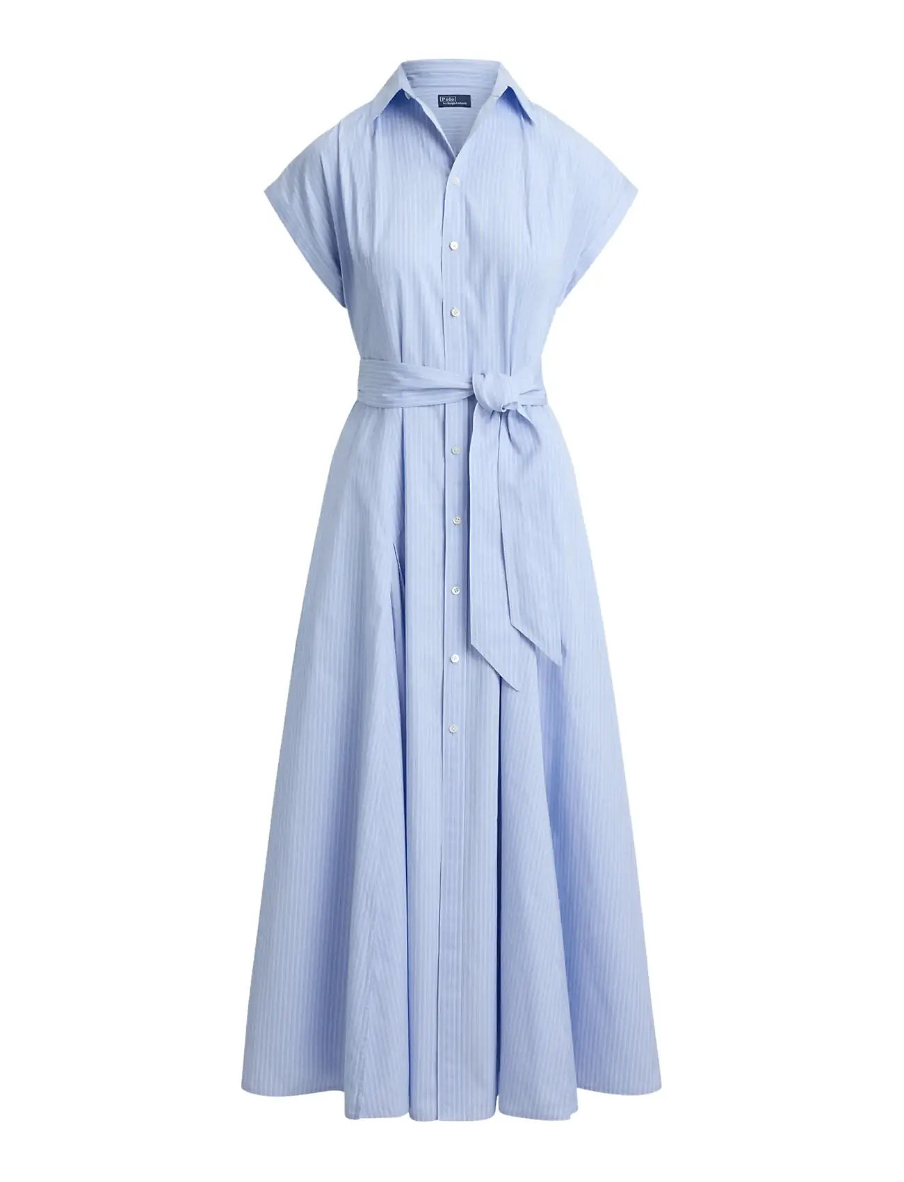 Polo Ralph Lauren Striped Belted Cotton Dress, 38, Blue, Kjoler > Knælange Og Midi, Dame