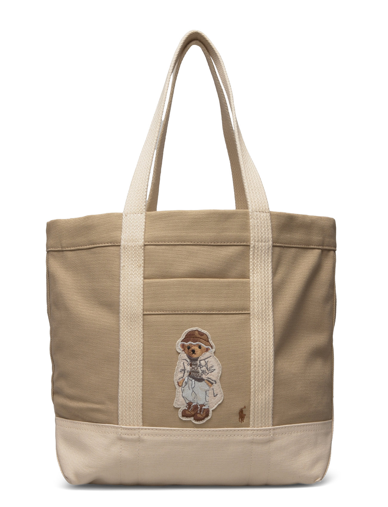 Polo Ralph Lauren Canvas Medium Polo Bear Tote Khaki Green