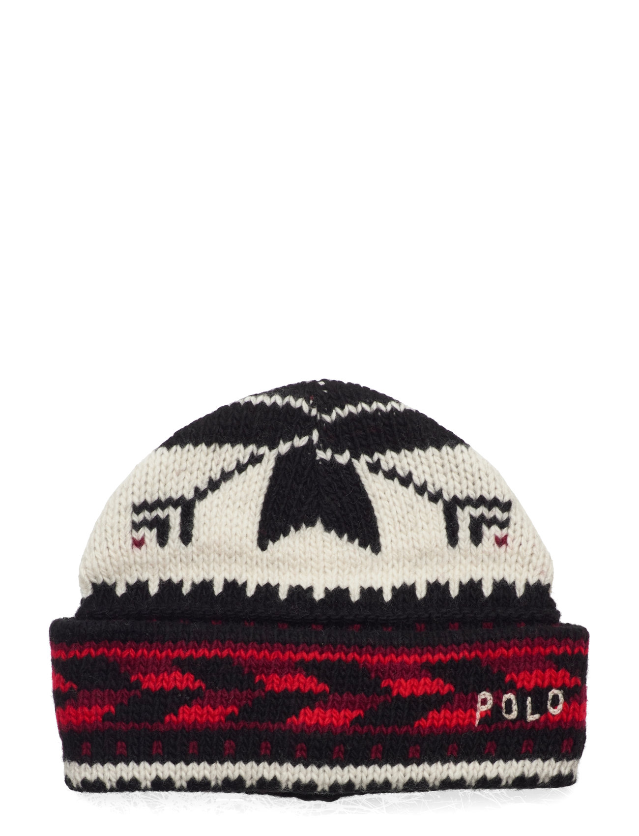 Wool Blend-Snowflake Hat Accessories Headwear Beanies Black Polo Ralph Lauren
