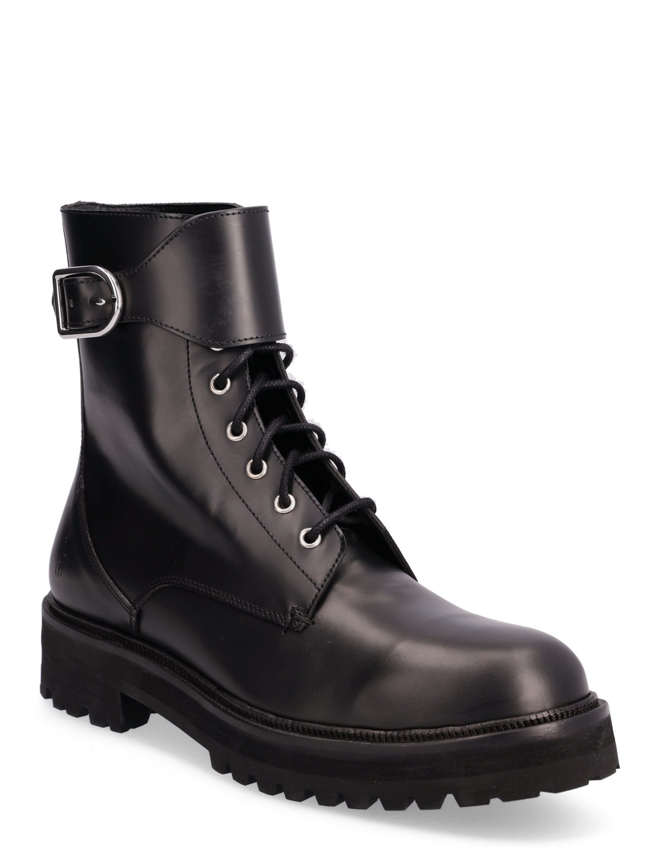 Polo Ralph Lauren Buckled Calfskin Lug Boot - Platte enkellaarsjes ...