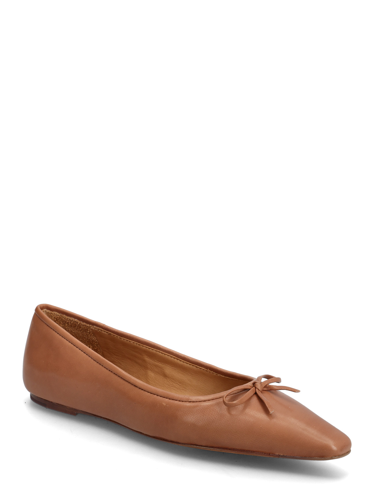 Polo Ralph Lauren Pointed Leather Ballet Flat, 37.5, Brown, Sko > Ballerinaer, Dame